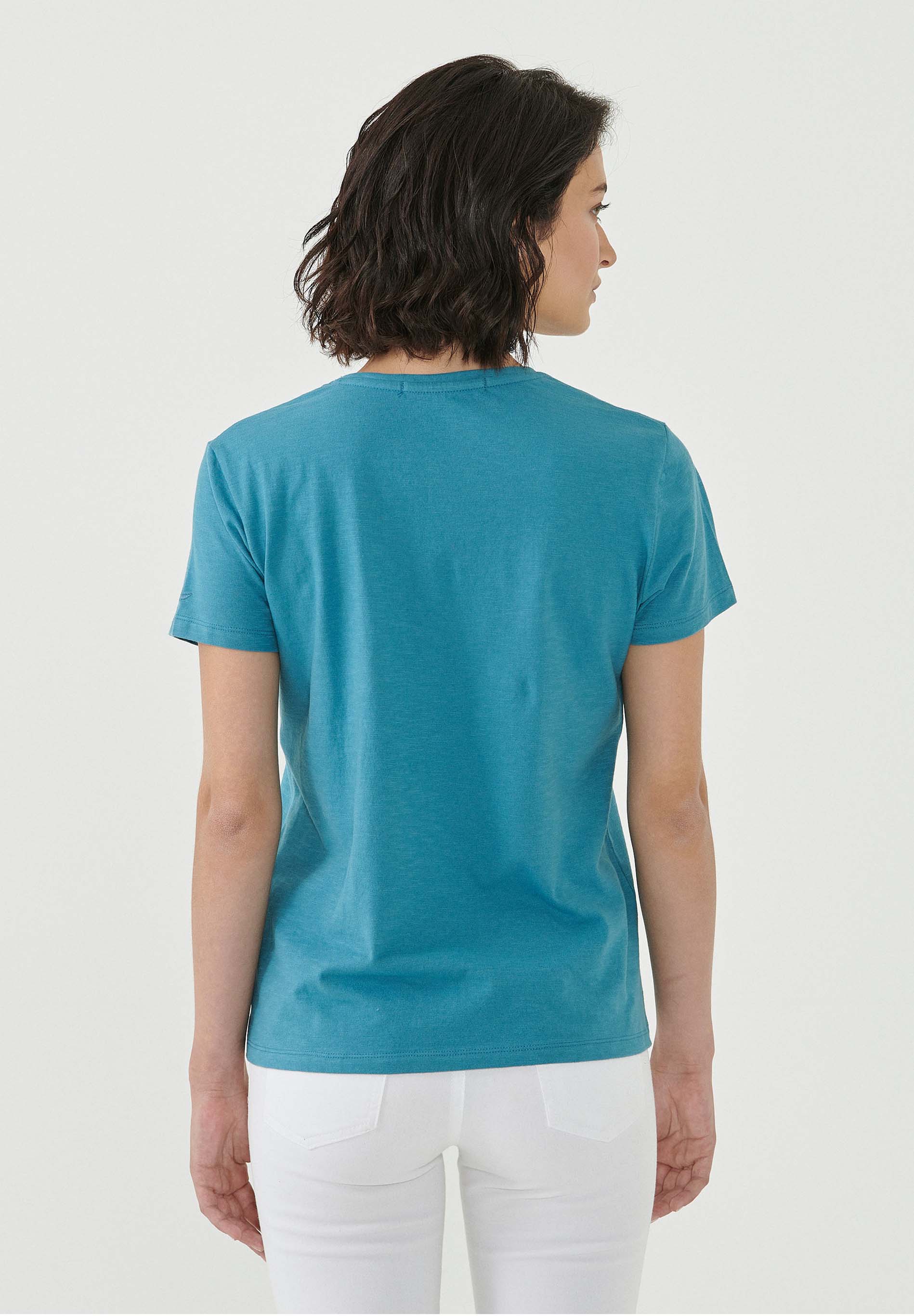 T-Shirt aus Bio-Baumwolle mit Fisch-Print