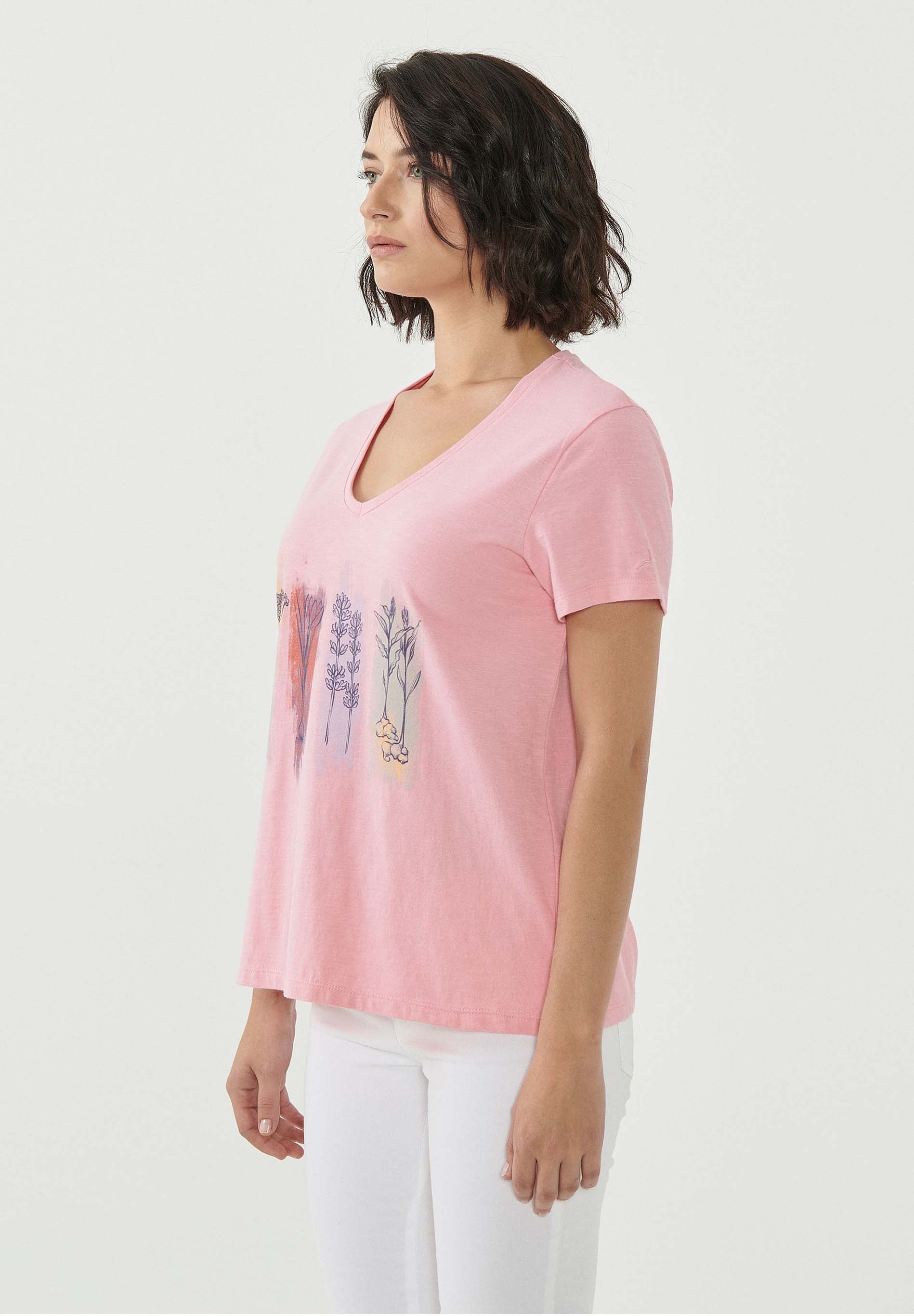 T-Shirt aus Bio-Baumwolle mit Blumen-Print
