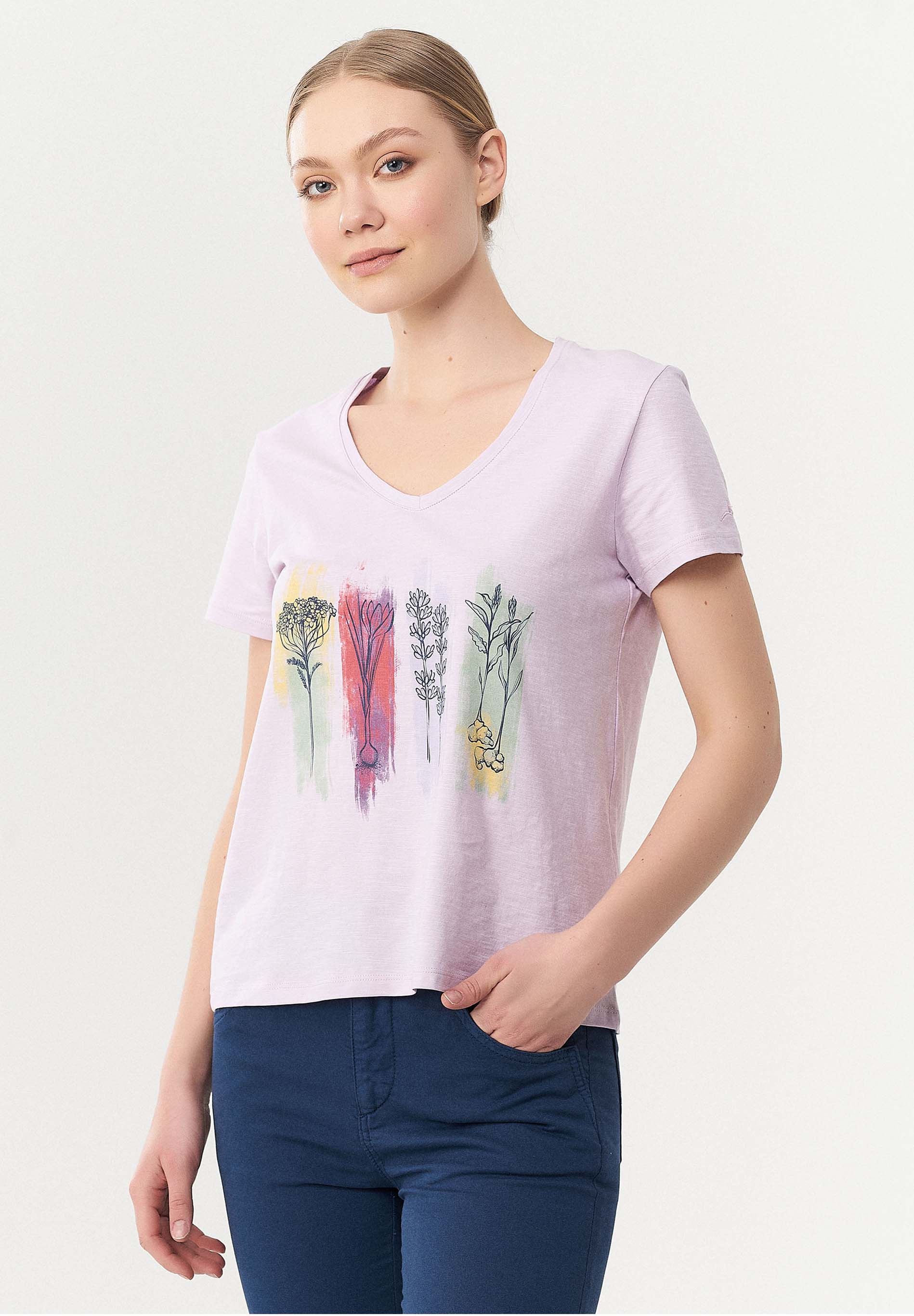 T-Shirt aus Bio-Baumwolle mit Blumen-Print