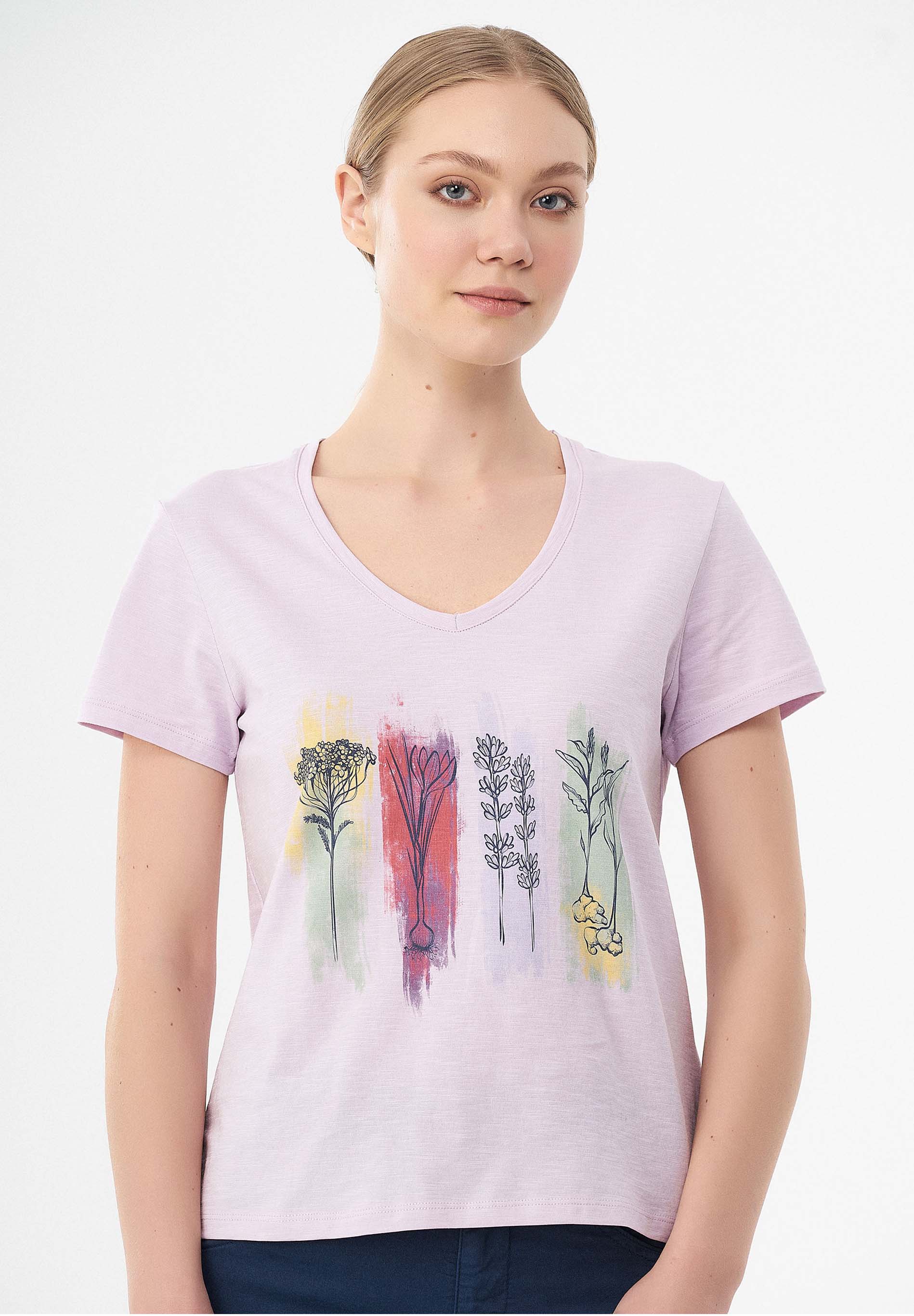 T-Shirt aus Bio-Baumwolle mit Blumen-Print