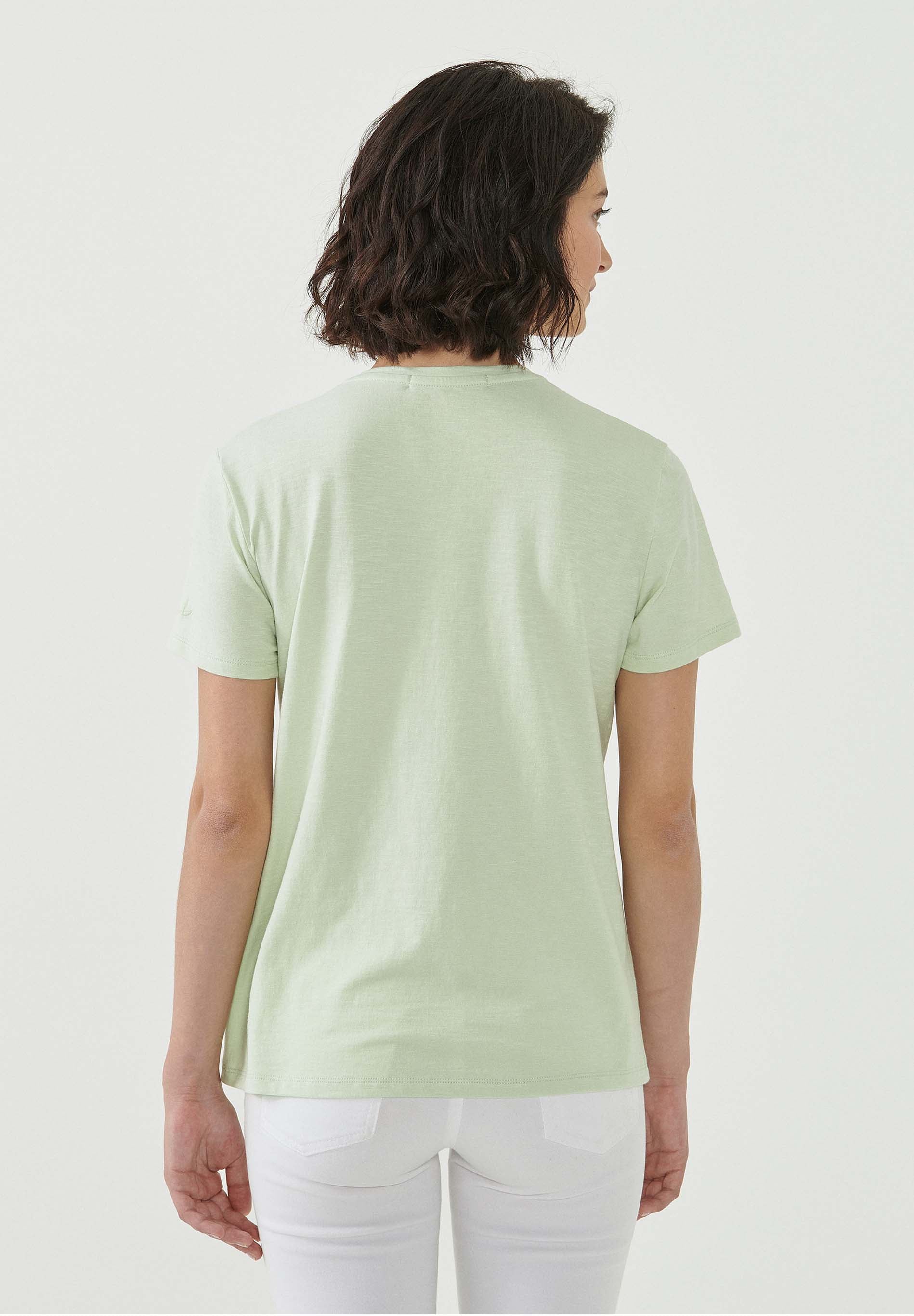 T-Shirt aus Bio-Baumwolle mit Blatt-Print