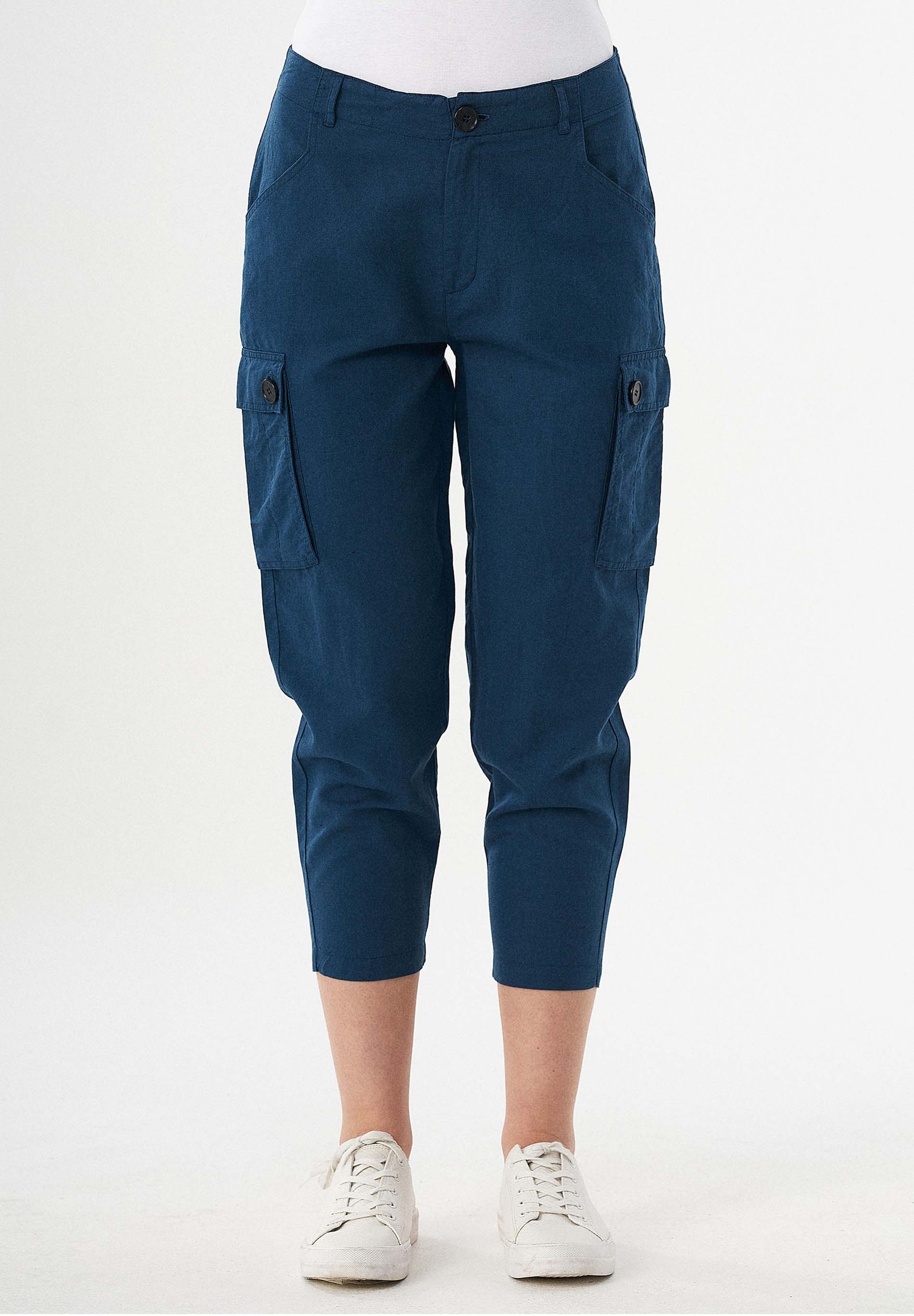 Cargohose aus Leinengemisch