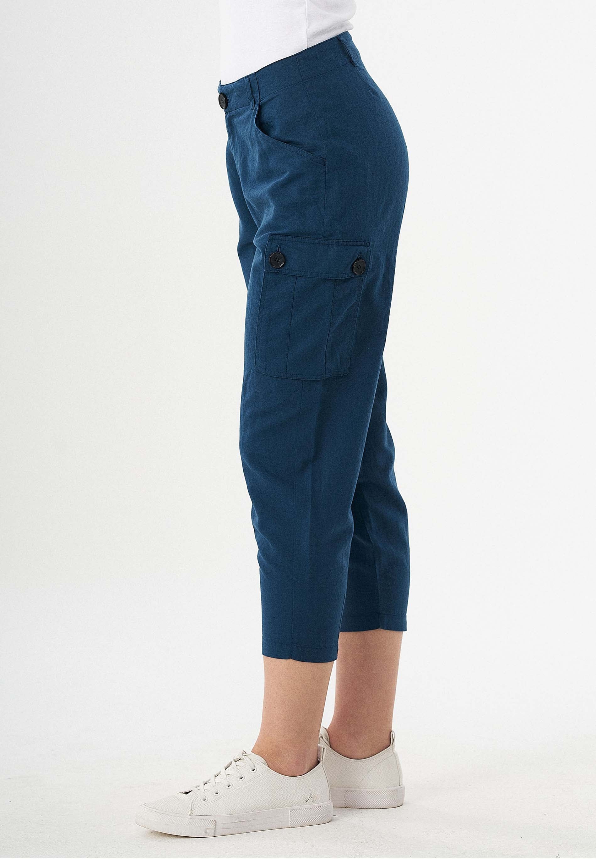 Cargohose aus Leinengemisch