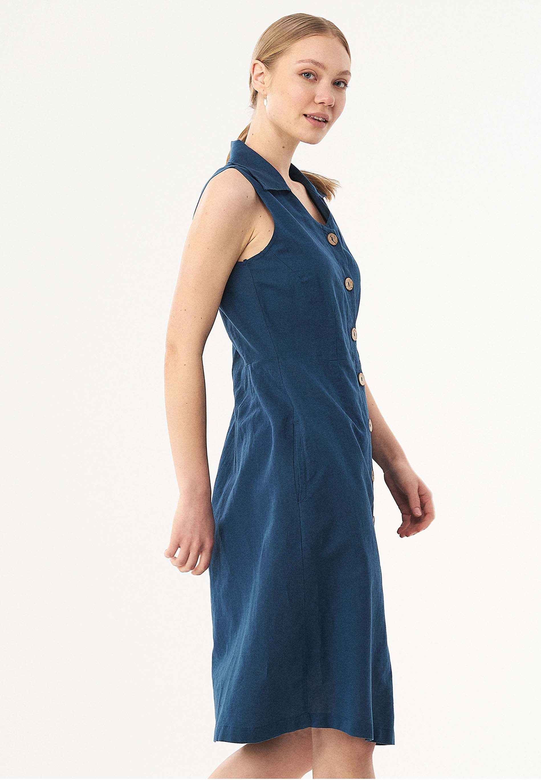 Hemdkleid aus Leinen und Bio-Baumwolle