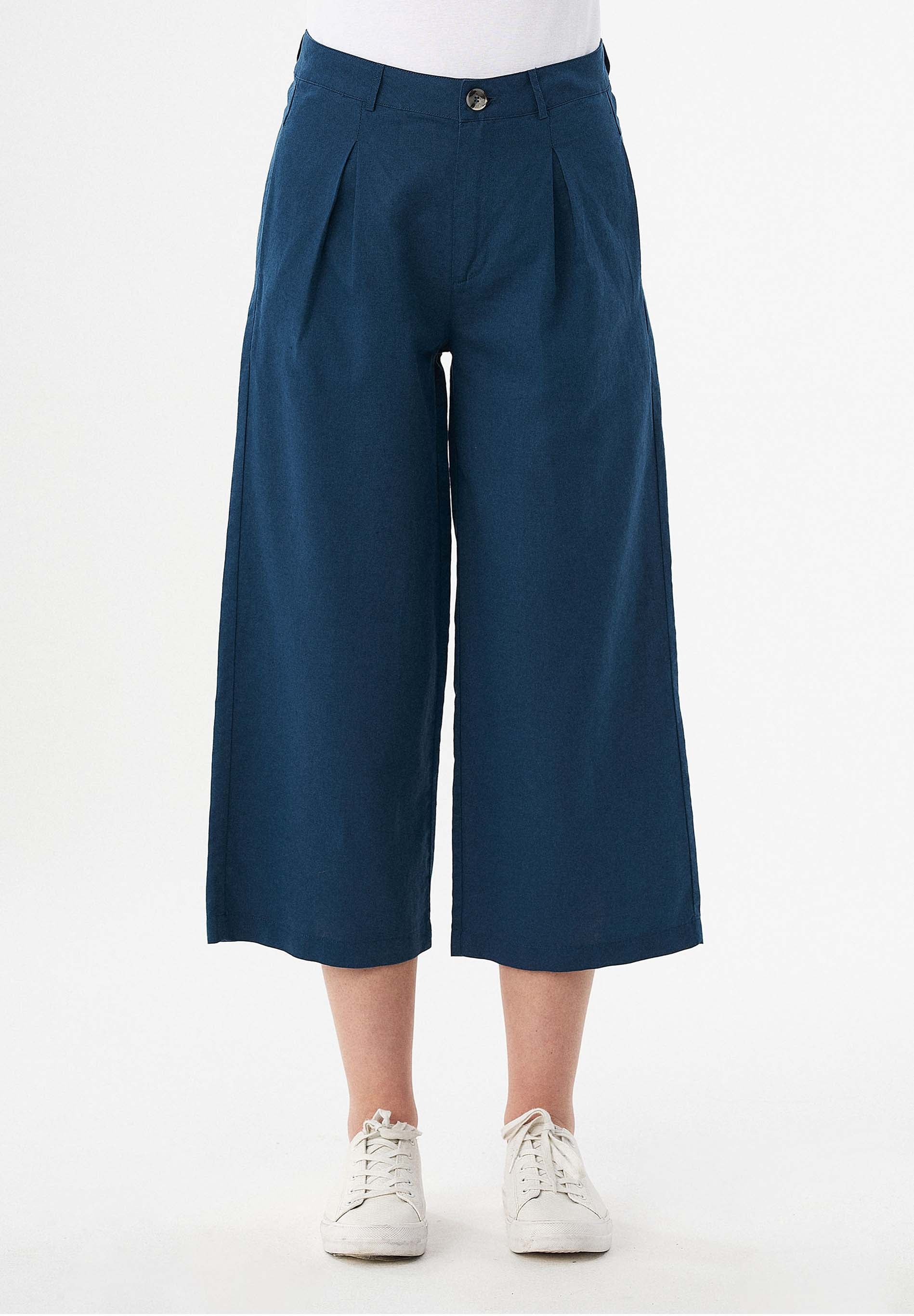 Culotte Hose aus Leinengemisch