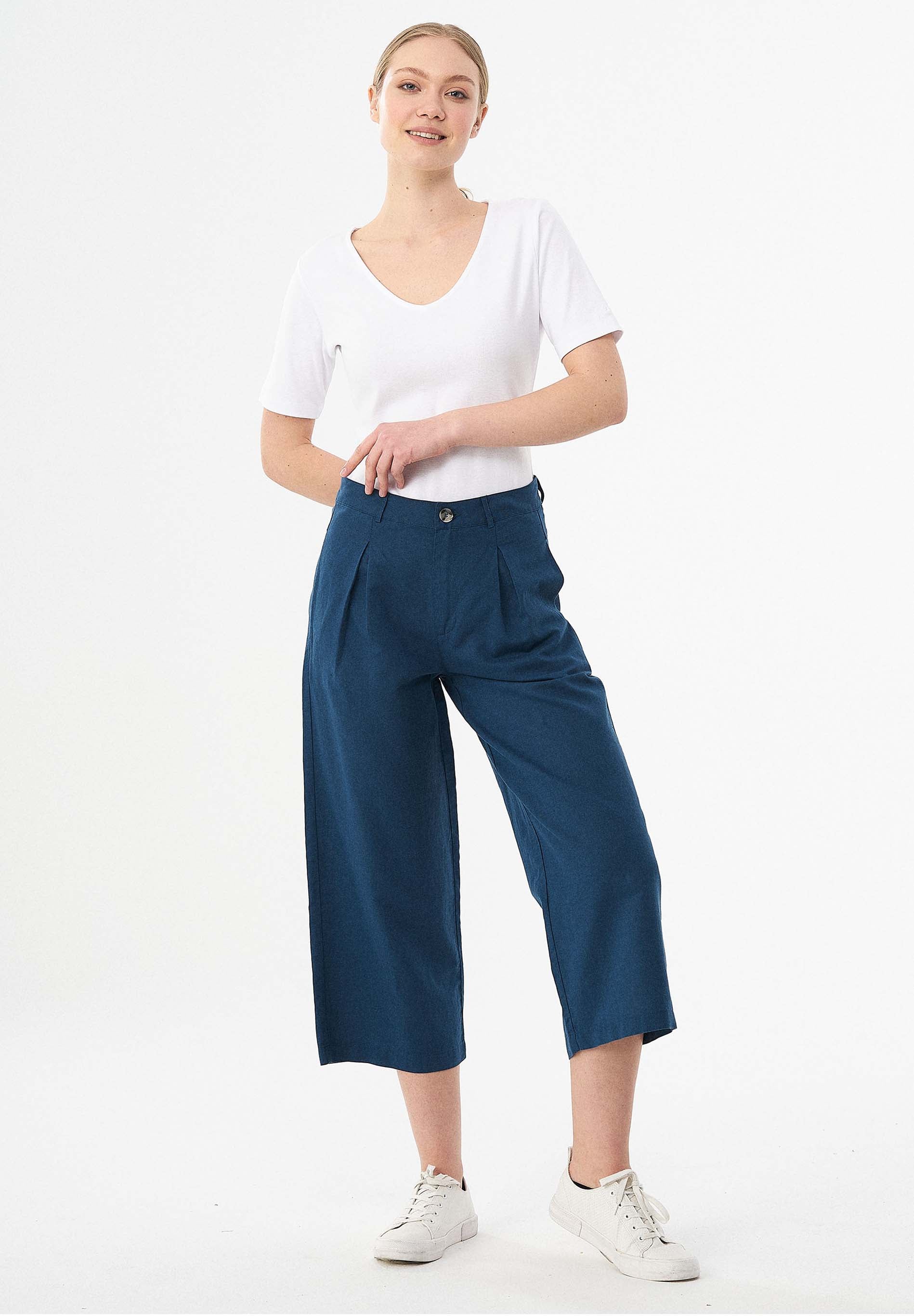 Culotte Hose aus Leinengemisch