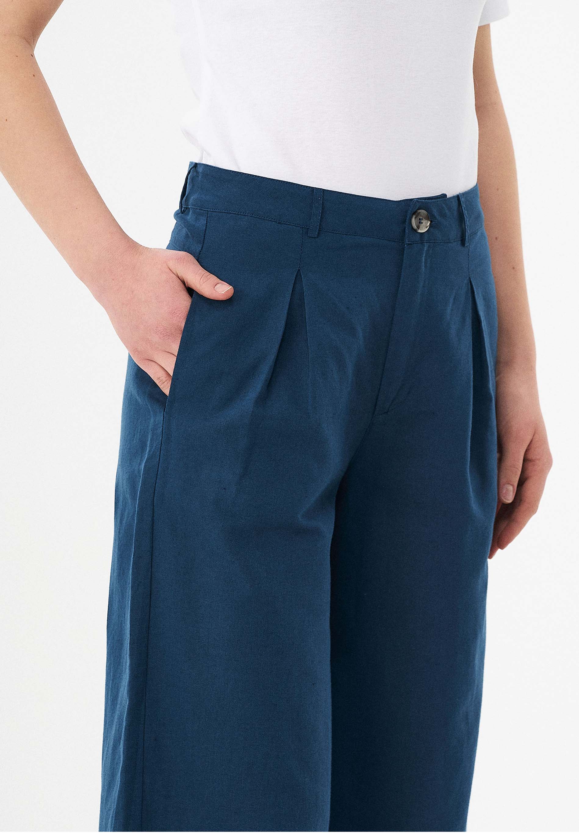 Culotte Hose aus Leinengemisch