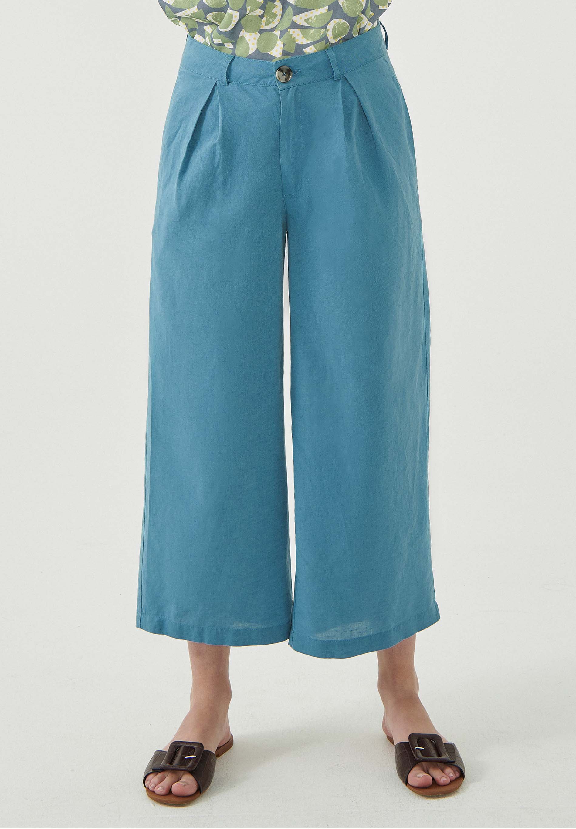 Culotte Hose aus Leinengemisch