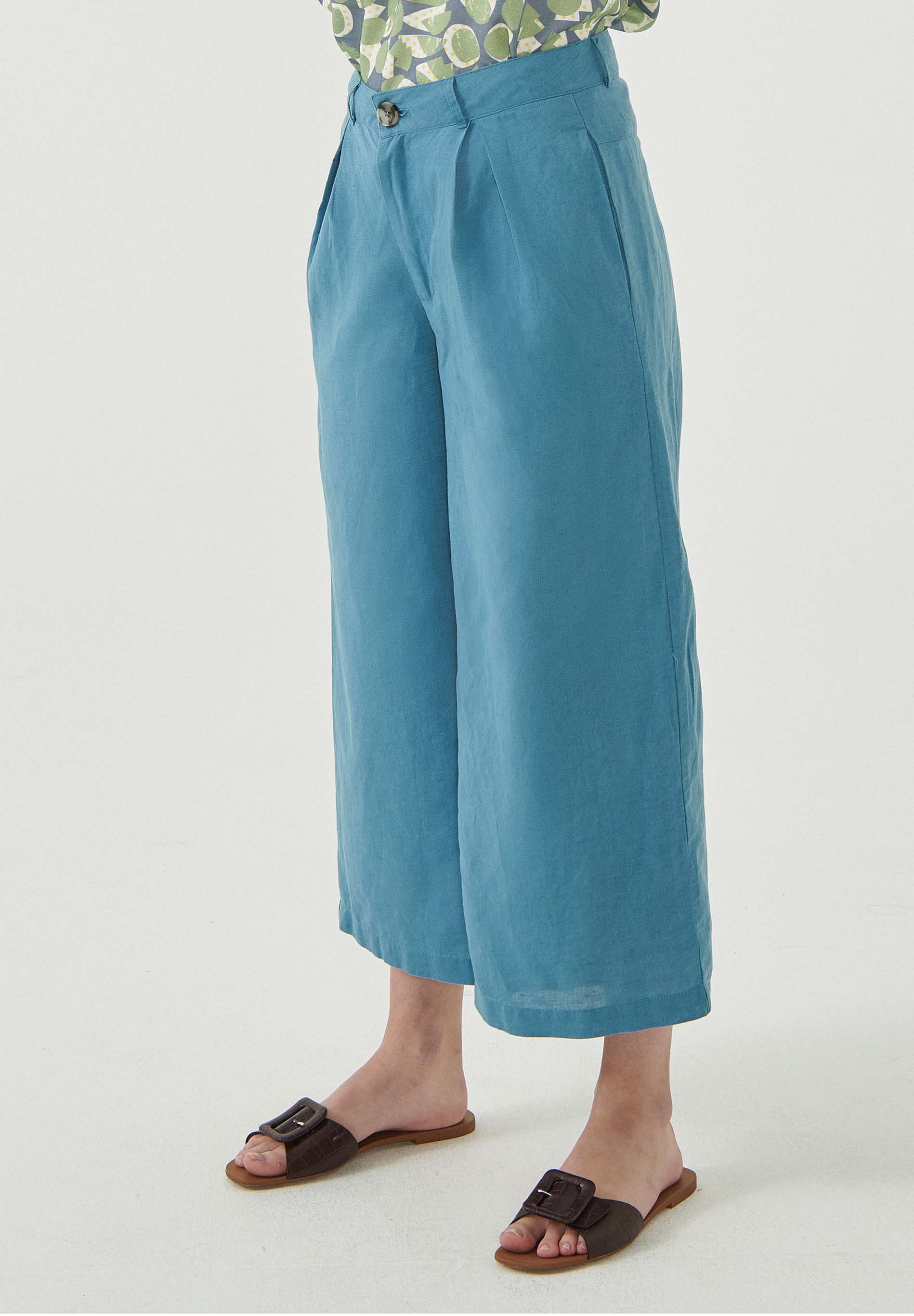 Culotte Hose aus Leinengemisch