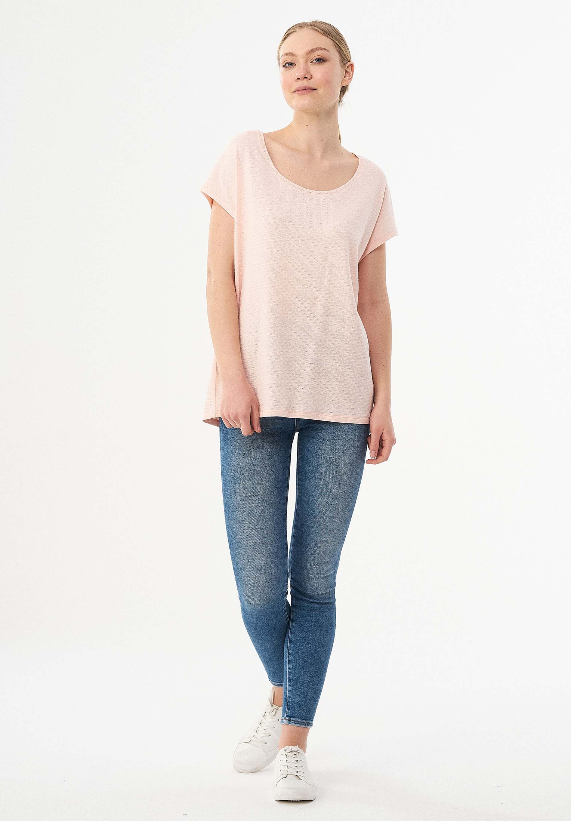 T-Shirt aus Bio-Baumwolle mit Strukturmuster