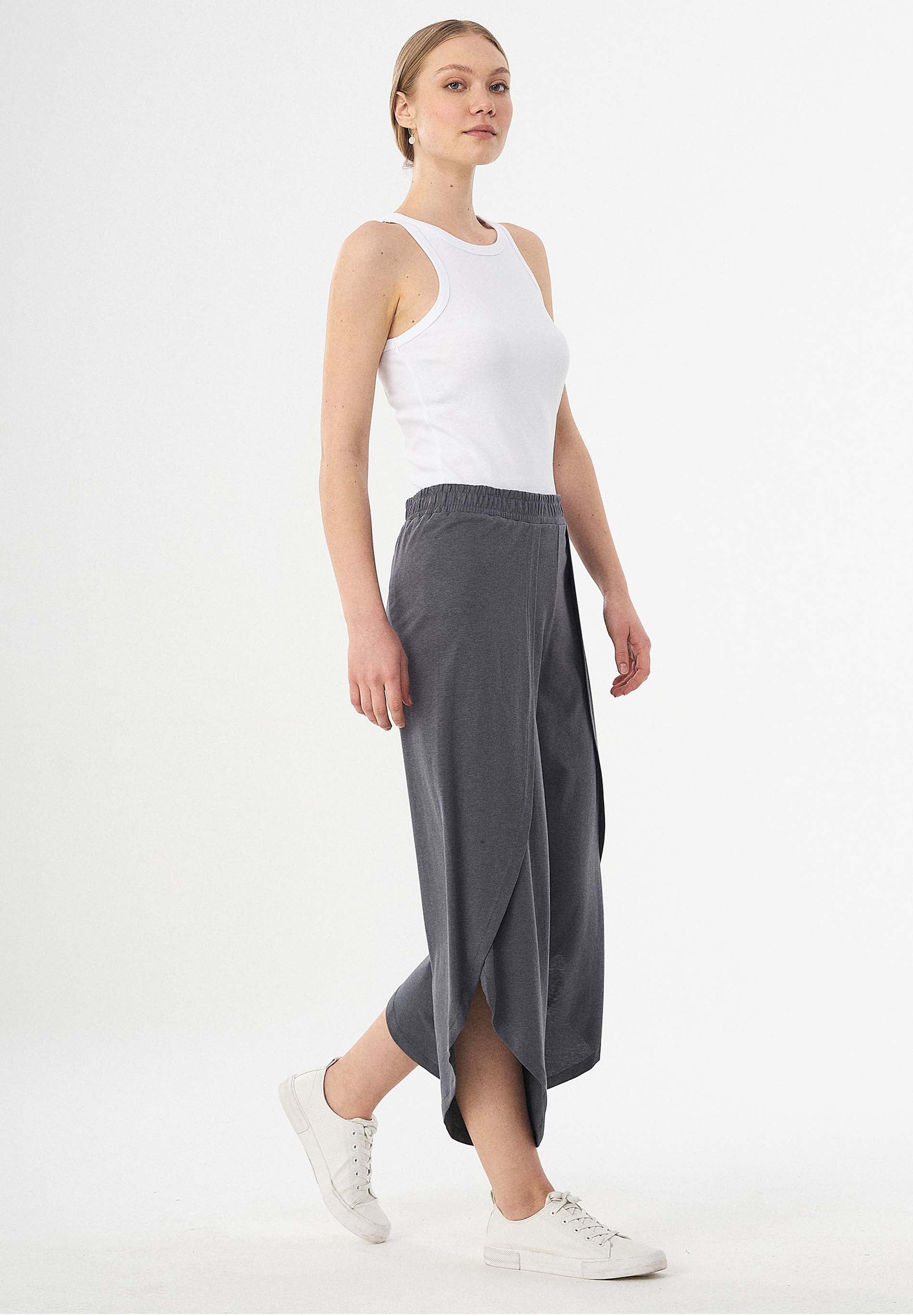 Jerseyhose aus TENCEL™ Lyocell-Mix mit weitem Beinschnitt