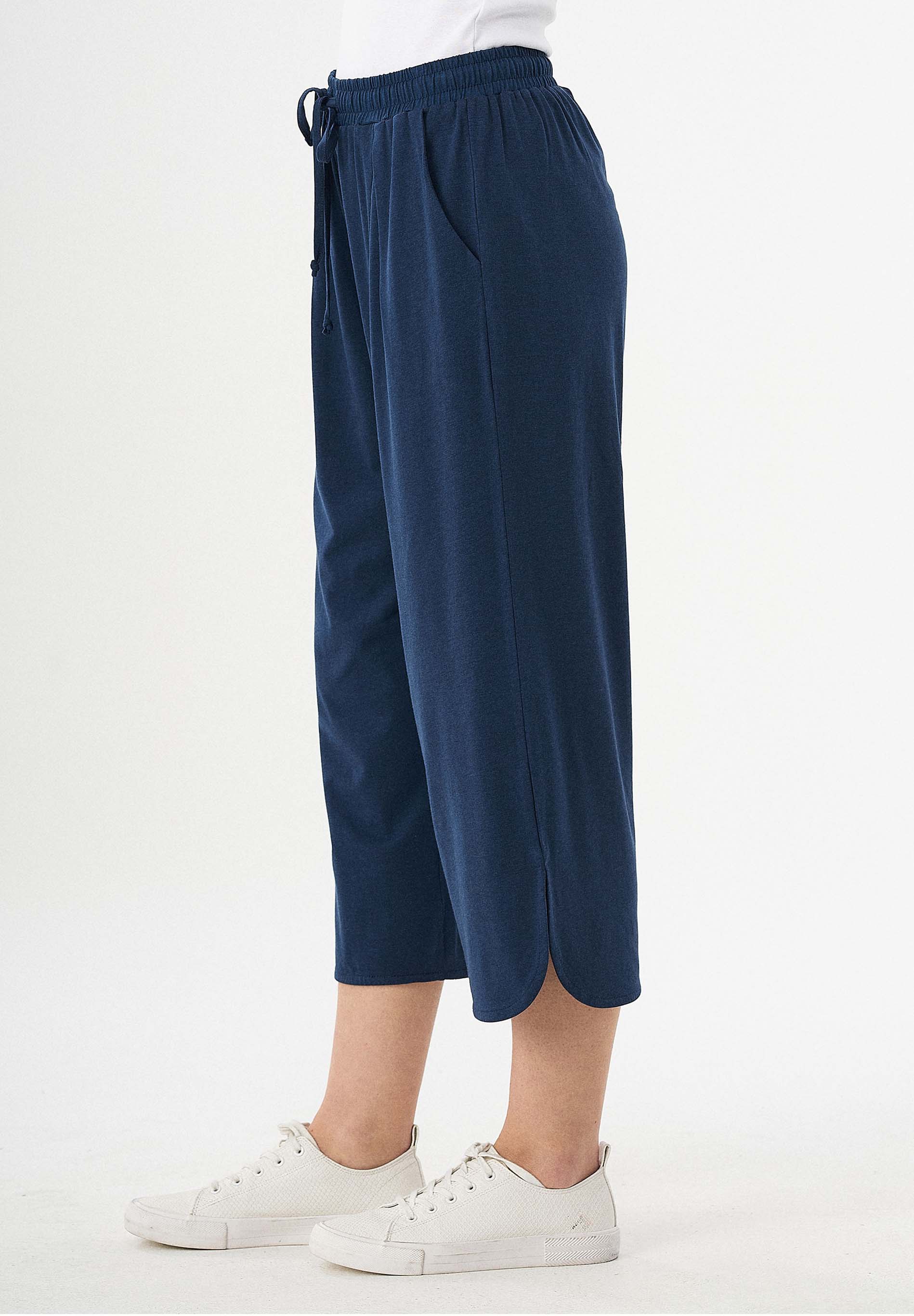 Jerseyhose aus TENCEL™ Lyocell und Bio-Baumwolle in 3/4-Länge