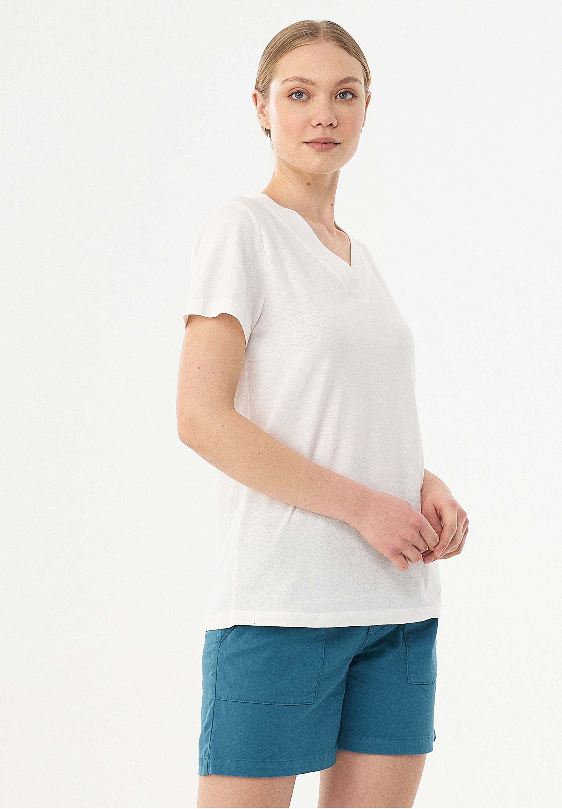 T-Shirt aus Bio-Baumwolle und Leinen