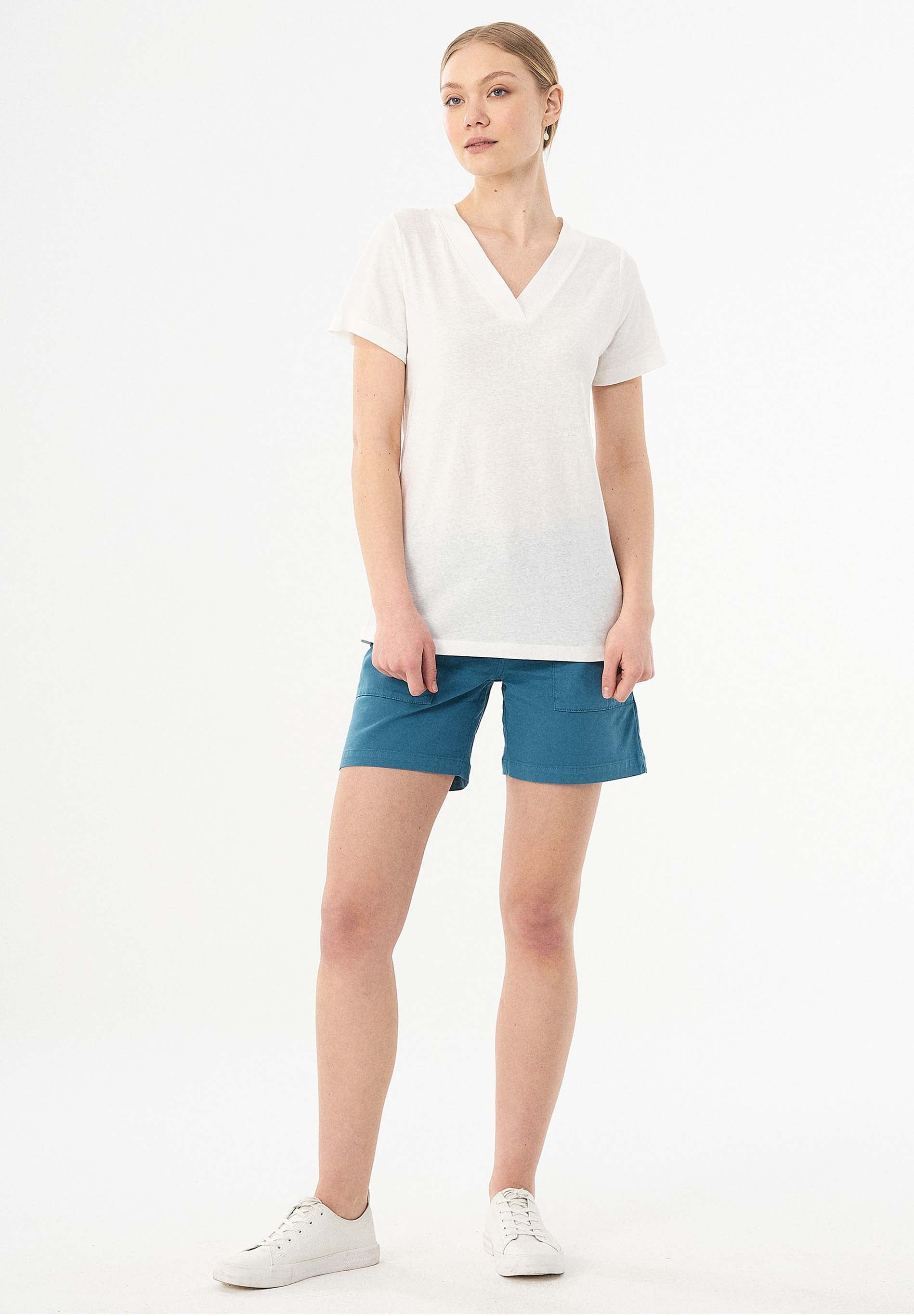 T-Shirt aus Bio-Baumwolle und Leinen