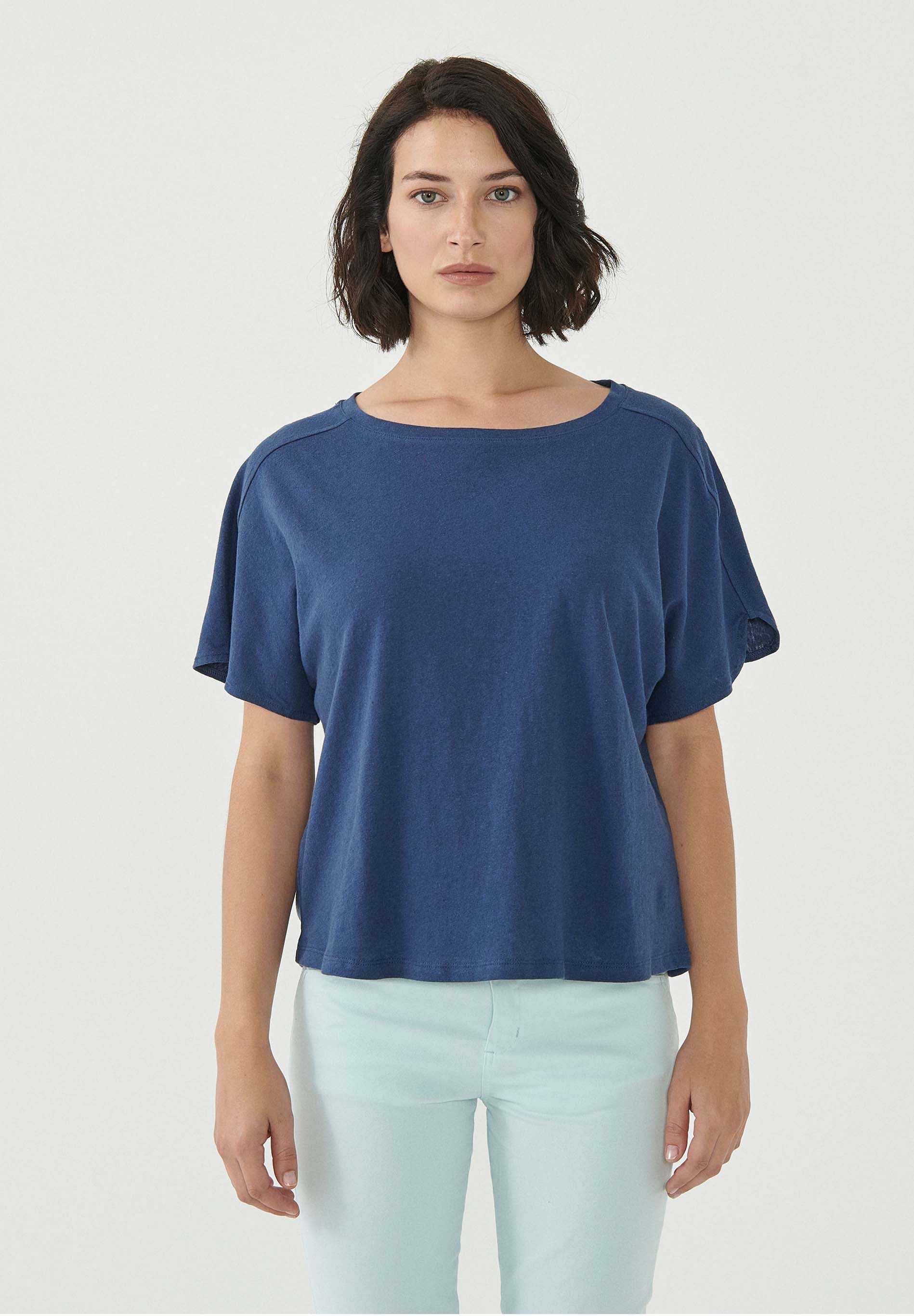T-Shirt aus Bio-Baumwolle und Leinen