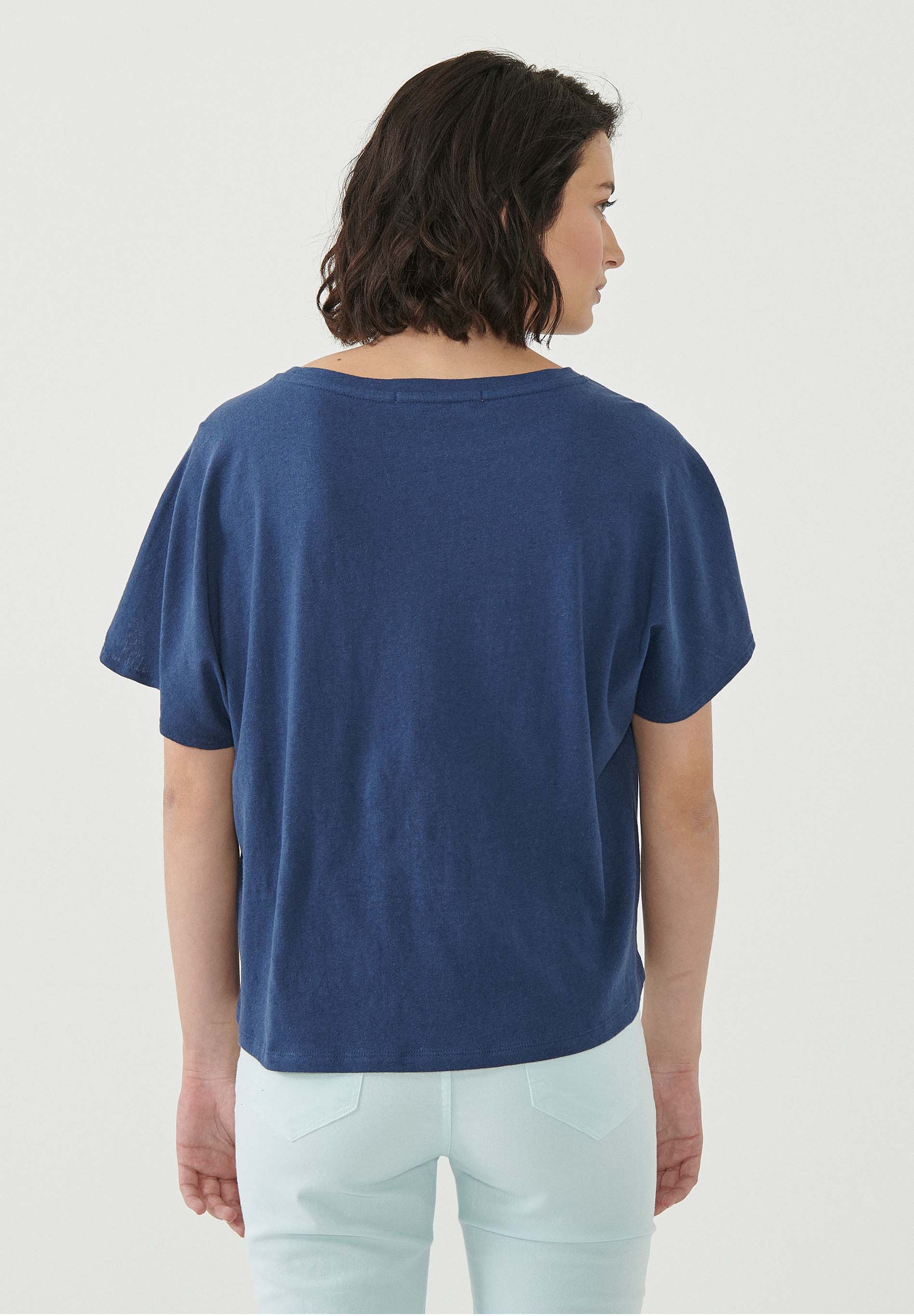 T-Shirt aus Bio-Baumwolle und Leinen