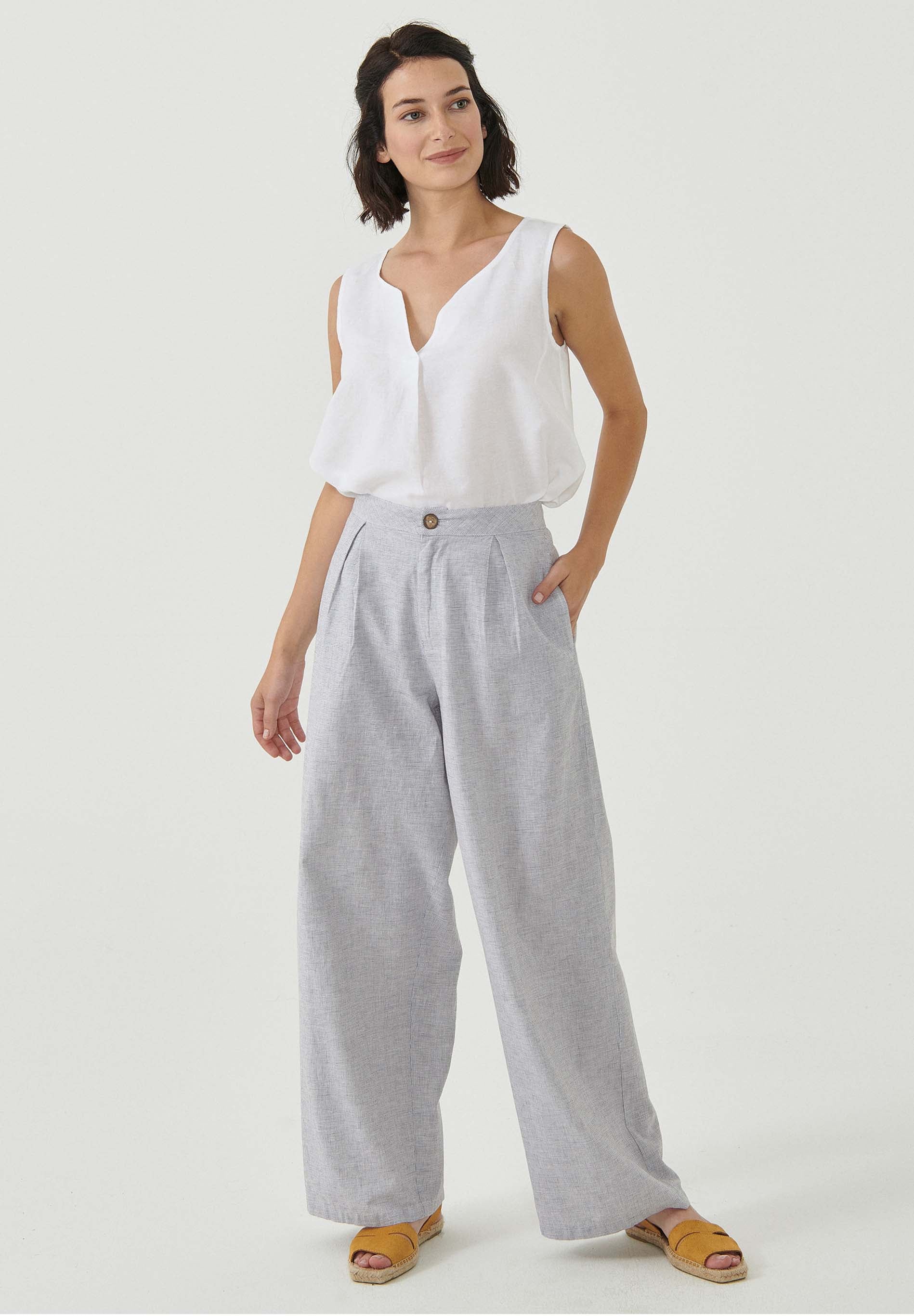 Palazzo Hose aus Leinengemisch