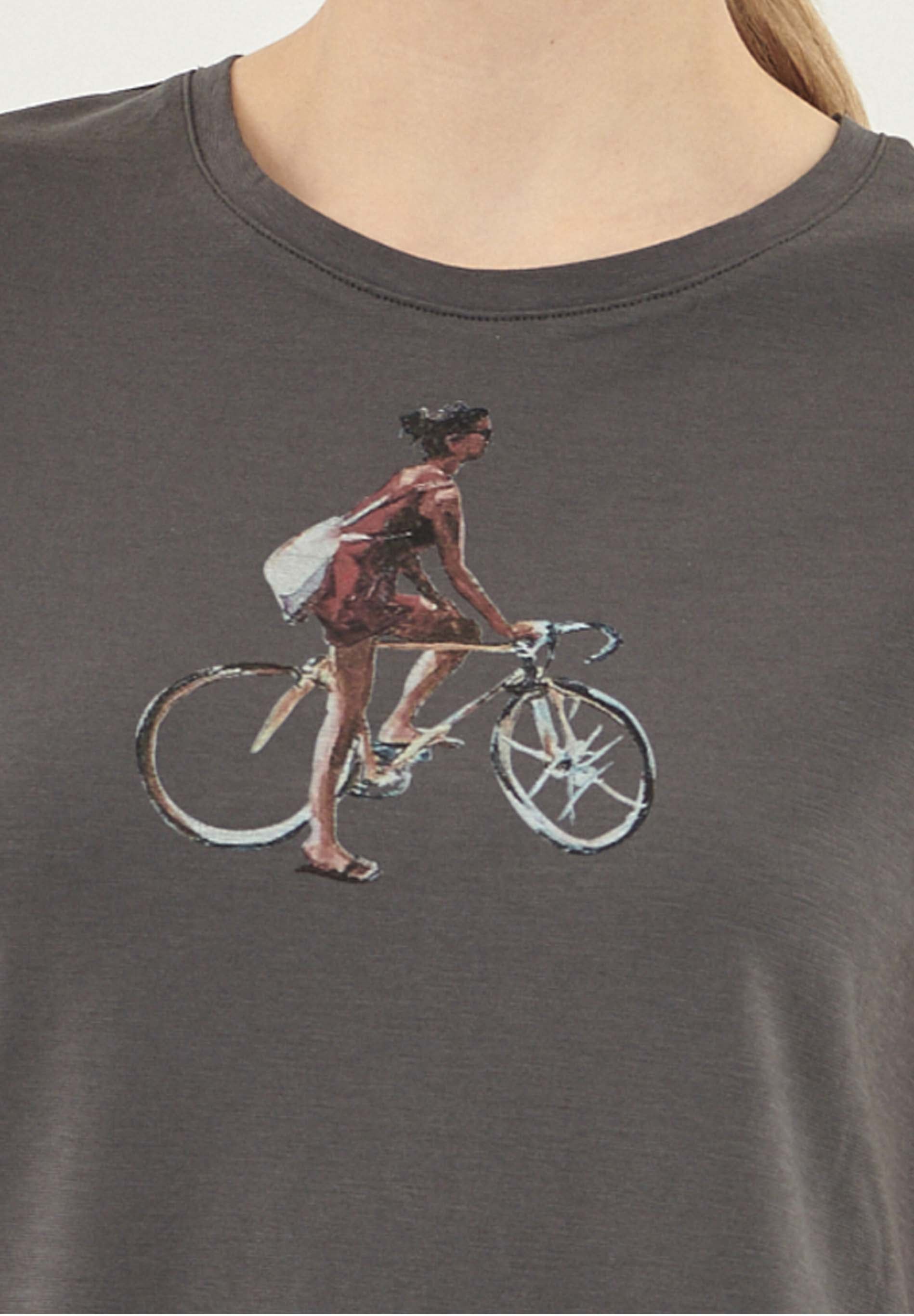 T-Shirt aus Bio-Baumwolle mit Fahrrad-Print