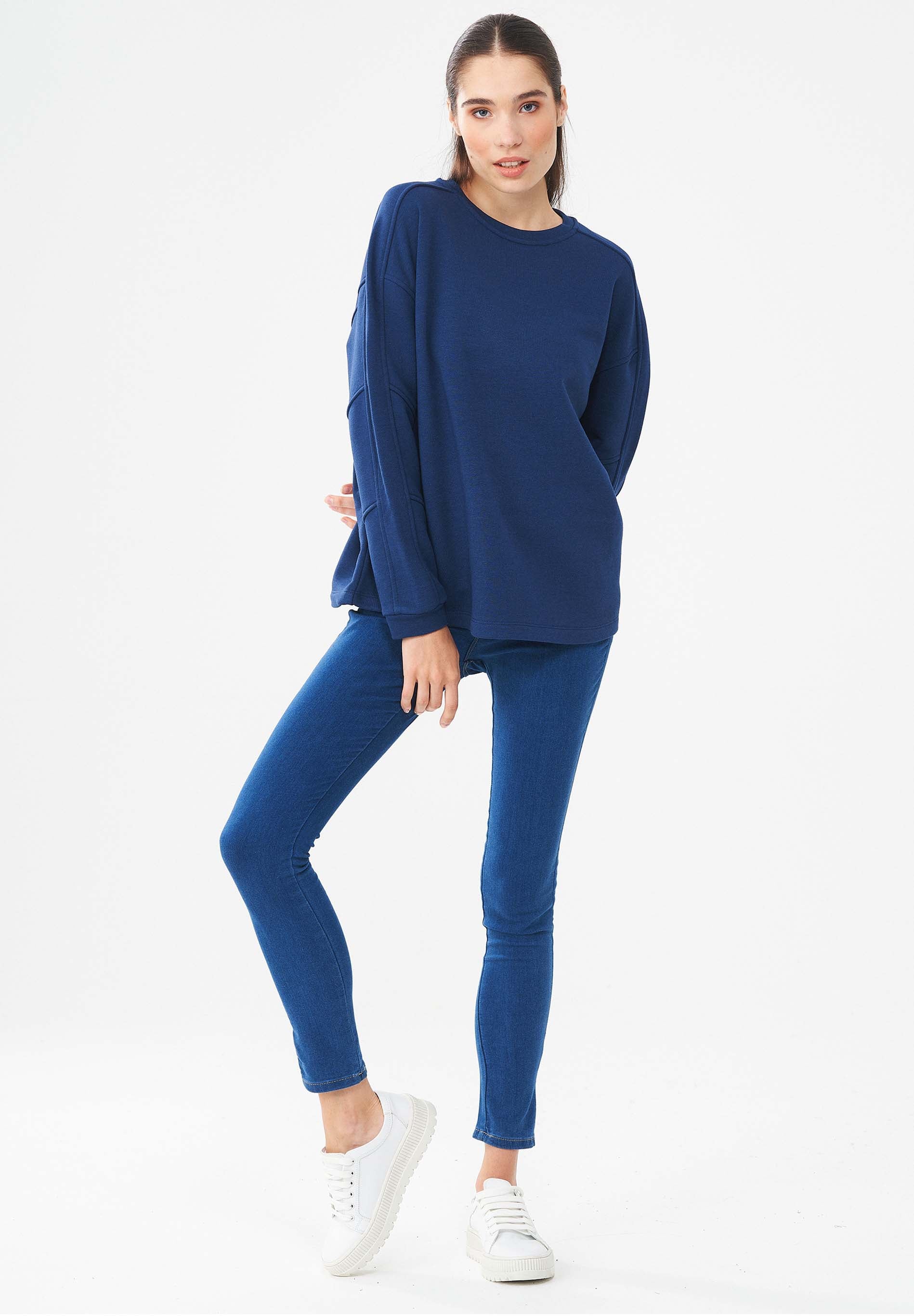 Sweatshirt aus Bio-Baumwolle & Modal mit recyceltem Polyester