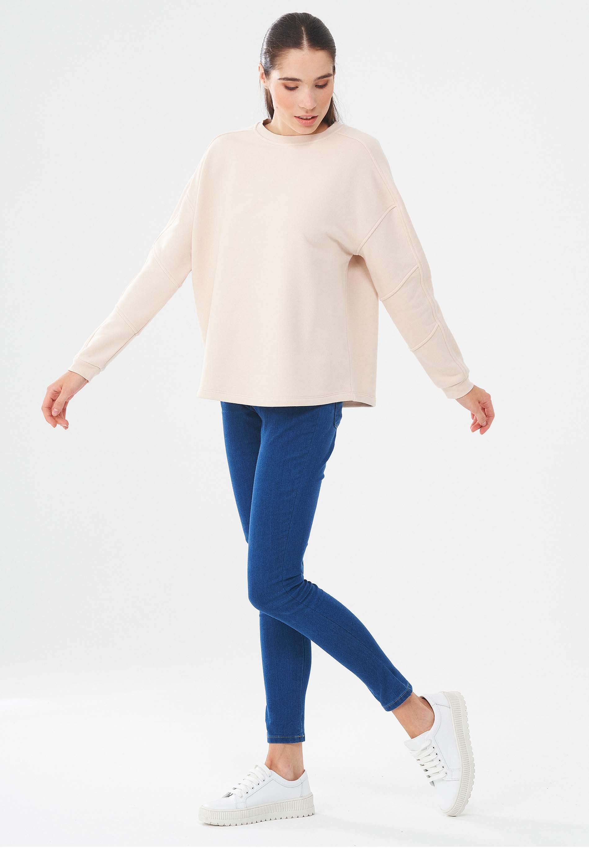 Sweatshirt aus Bio-Baumwolle & Modal mit recyceltem Polyester