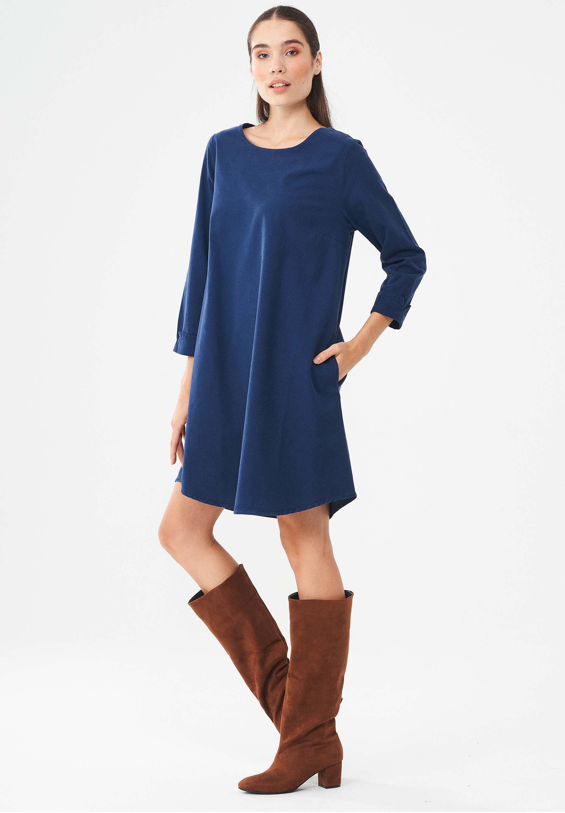 Garment Dyed Kleid aus TENCEL™ Lyocell-mix