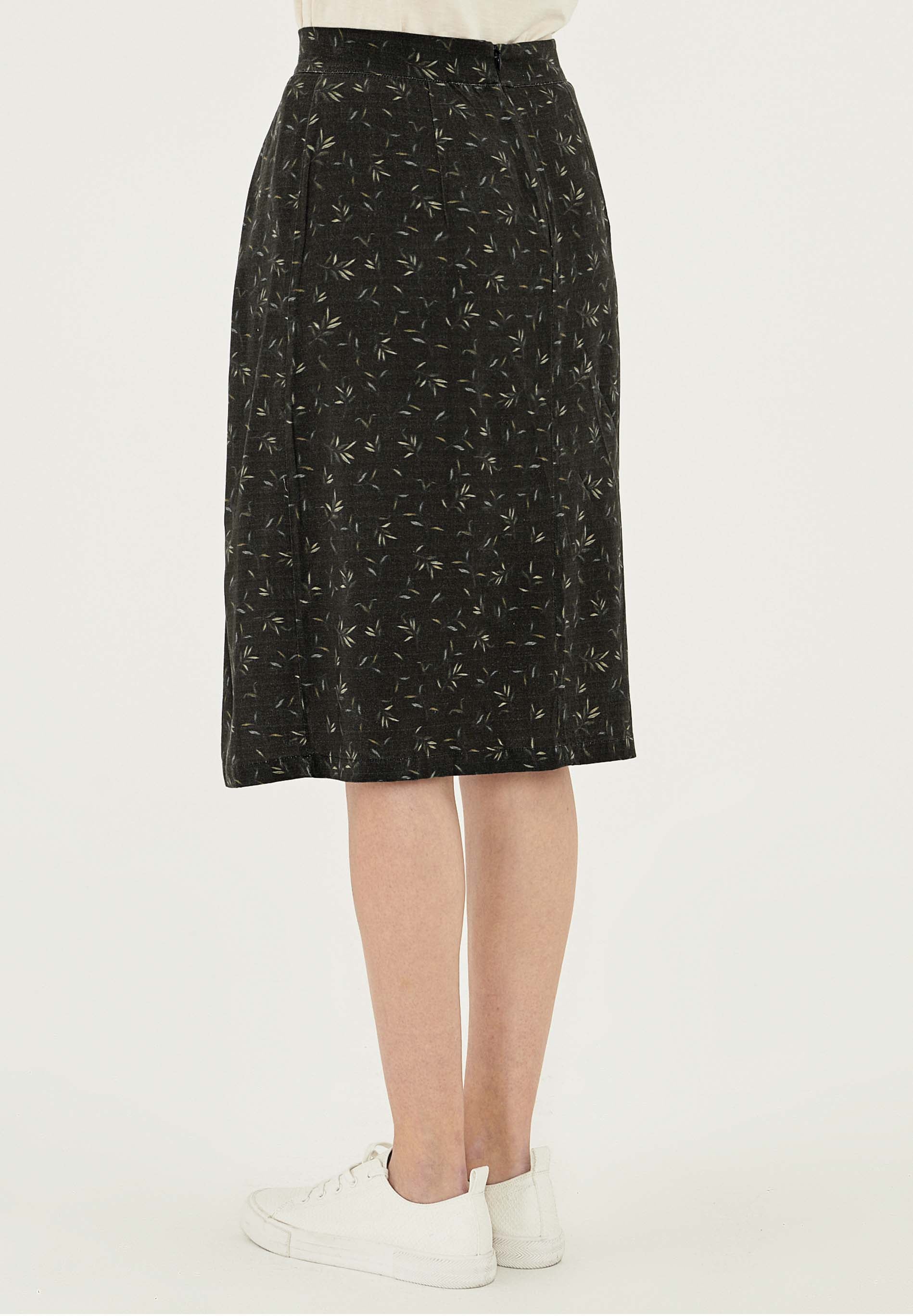 Midirock aus LENZING™ ECOVERO™ Viskose mit Allover-Print