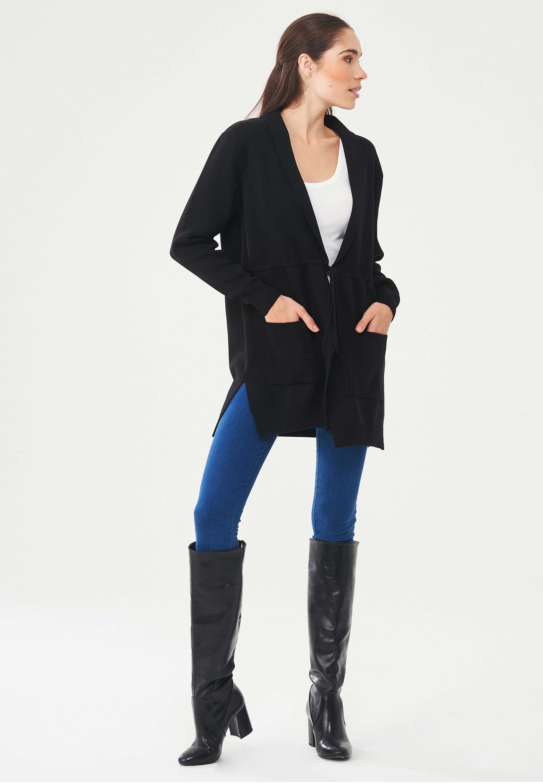 Langer Cardigan aus Bio-Baumwolle