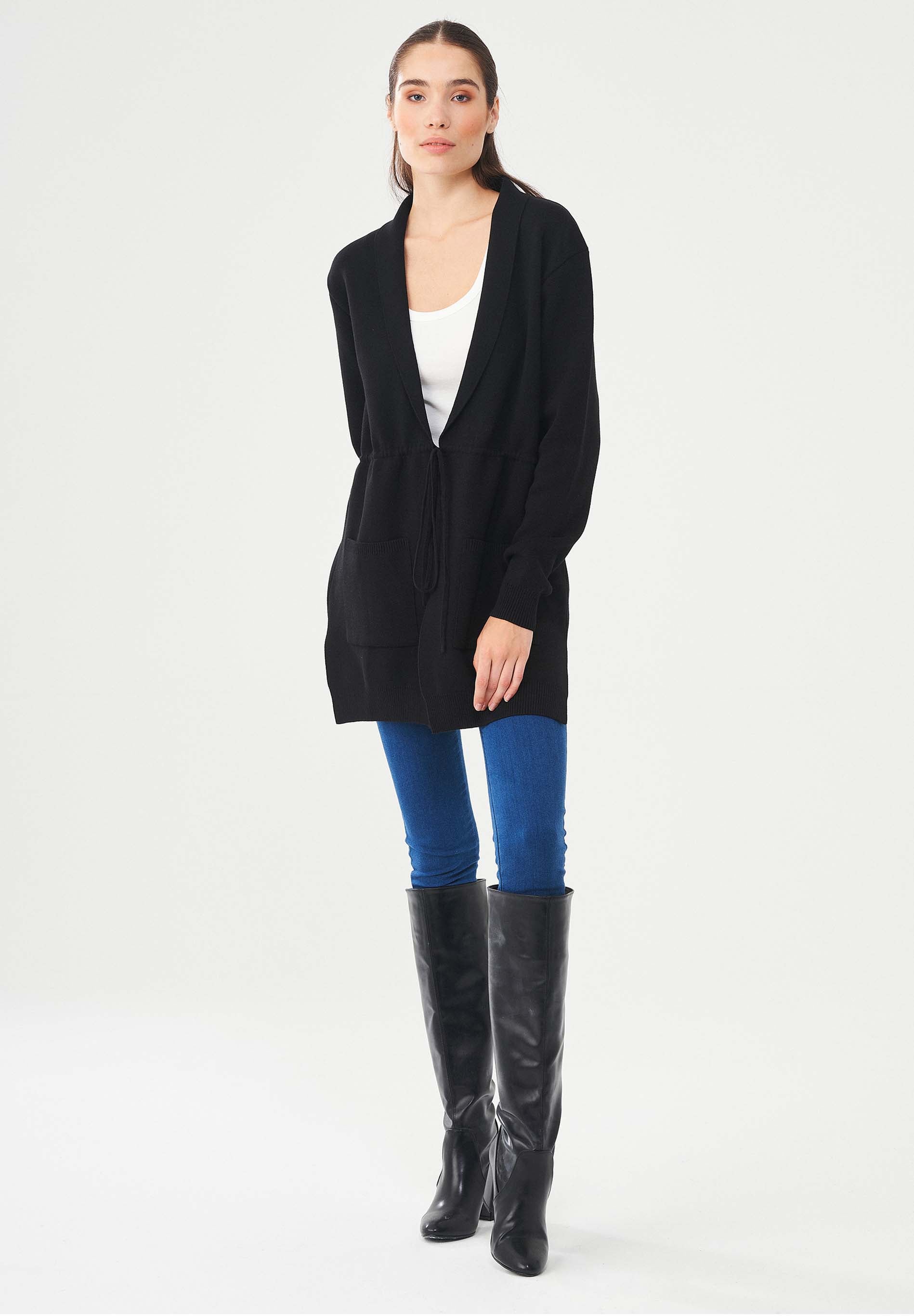 Langer Cardigan aus Bio-Baumwolle