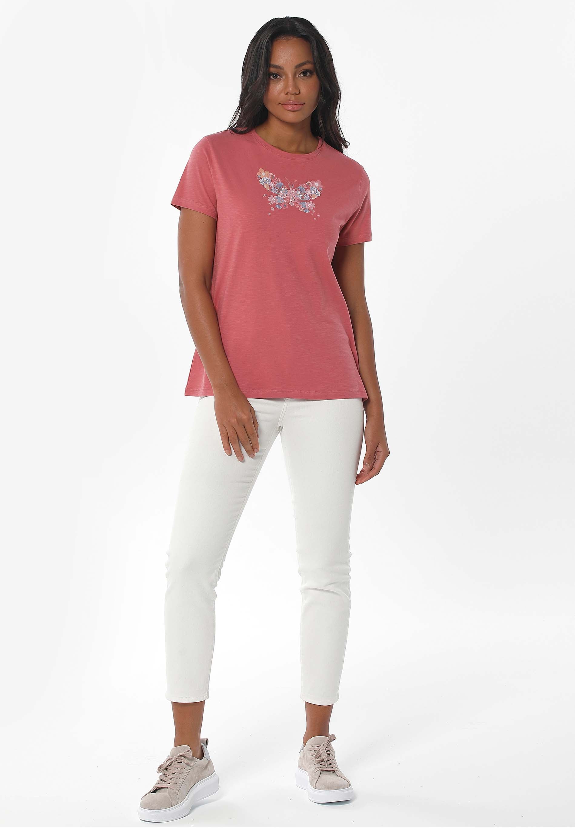 T-Shirt aus Bio-Baumwolle mit Falter-Print