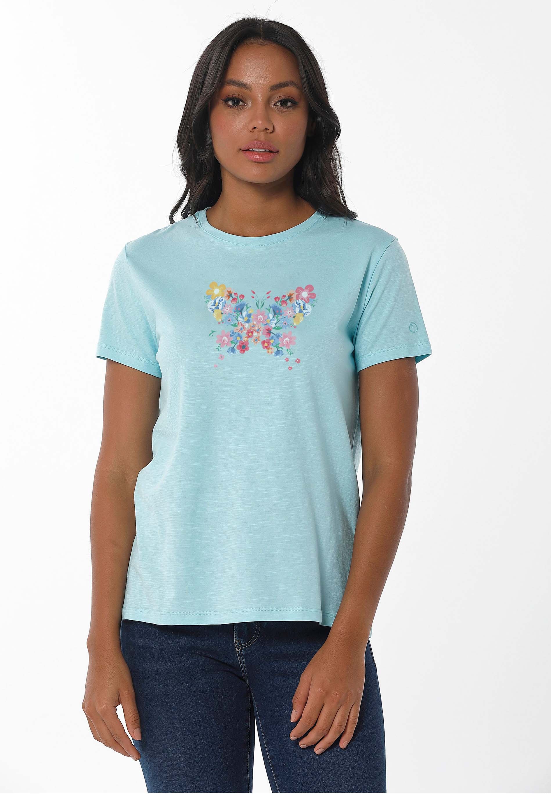 T-Shirt aus Bio-Baumwolle mit Falter-Print