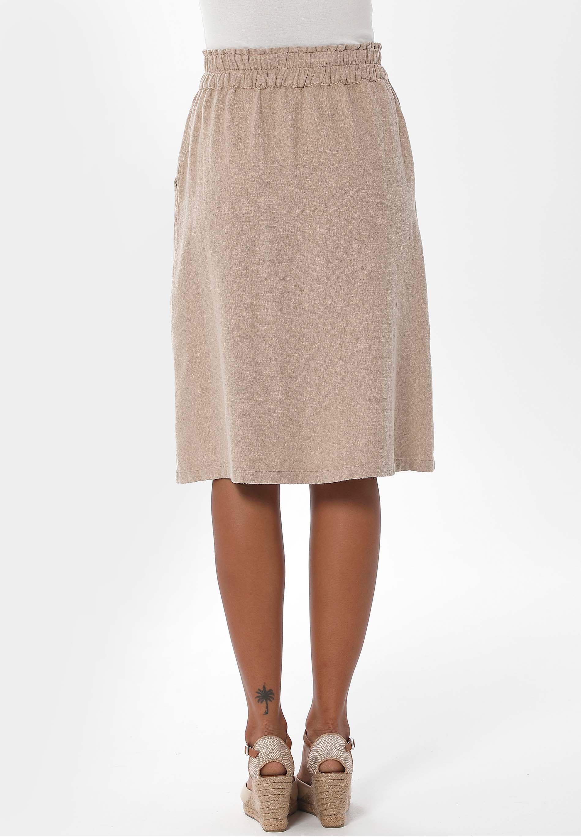 Rock aus Leinen-Bio Baumwolle Mix mit LENZING™ ECOVERO™ mit Knopfleiste