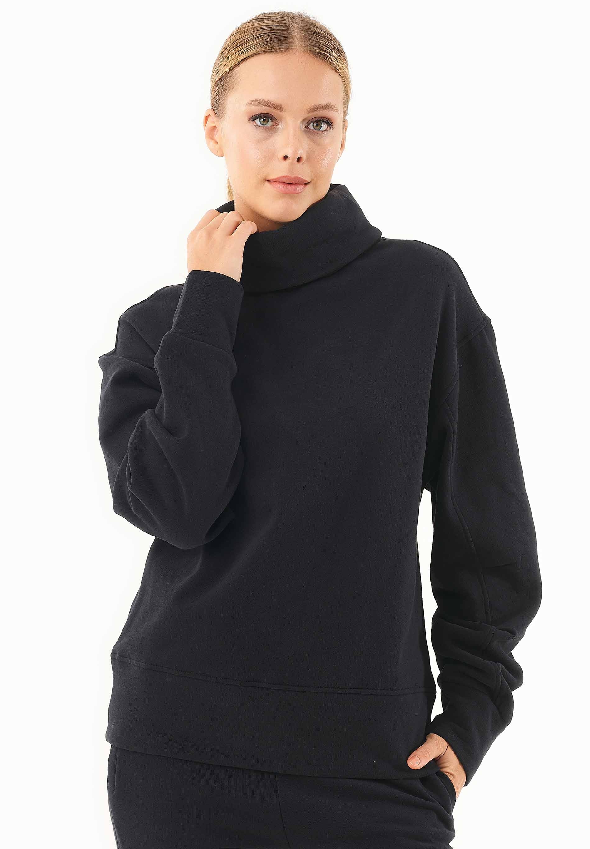 Sweatshirt aus Bio-Baumwolle mit Rollkragen