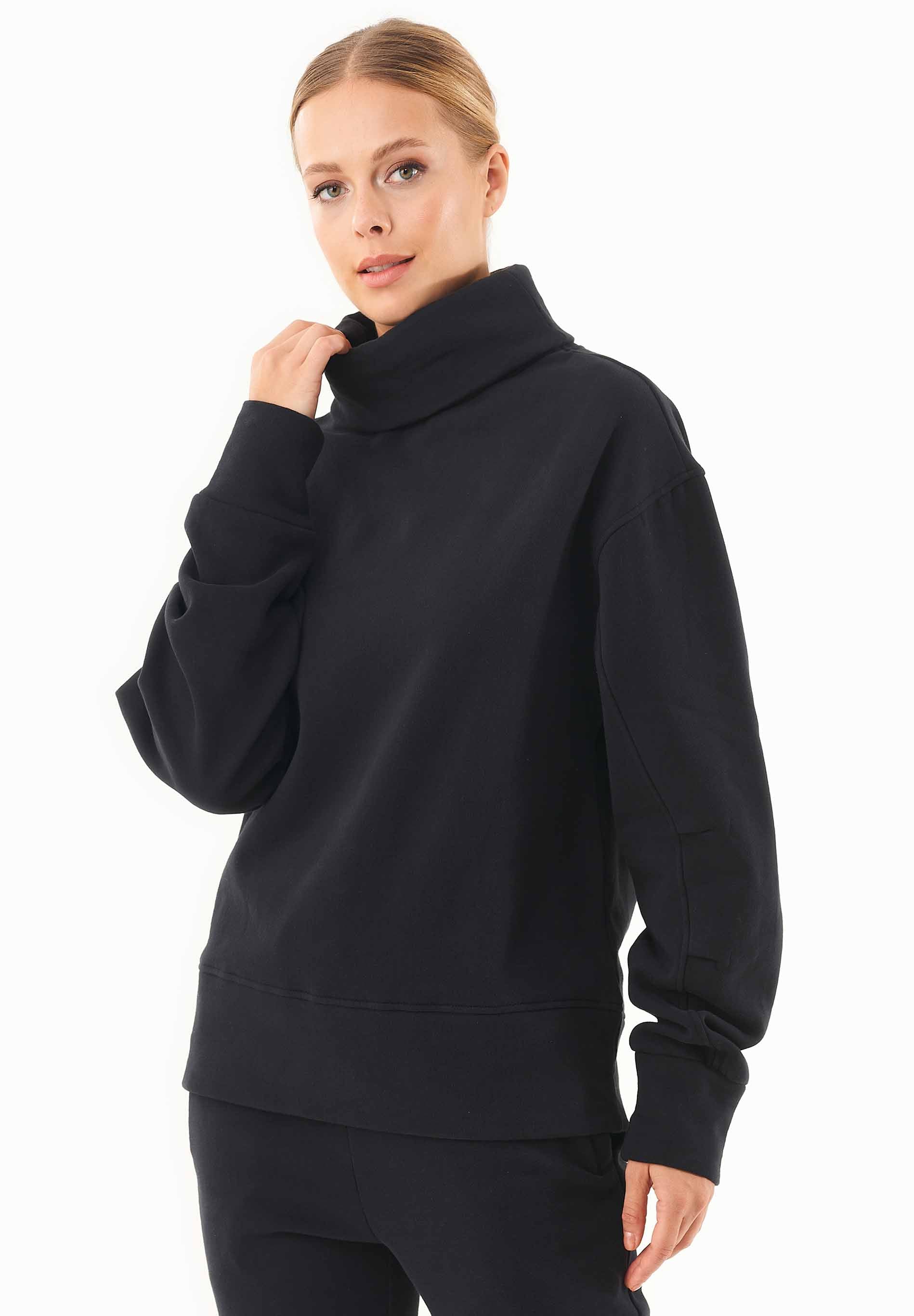 Sweatshirt aus Bio-Baumwolle mit Rollkragen