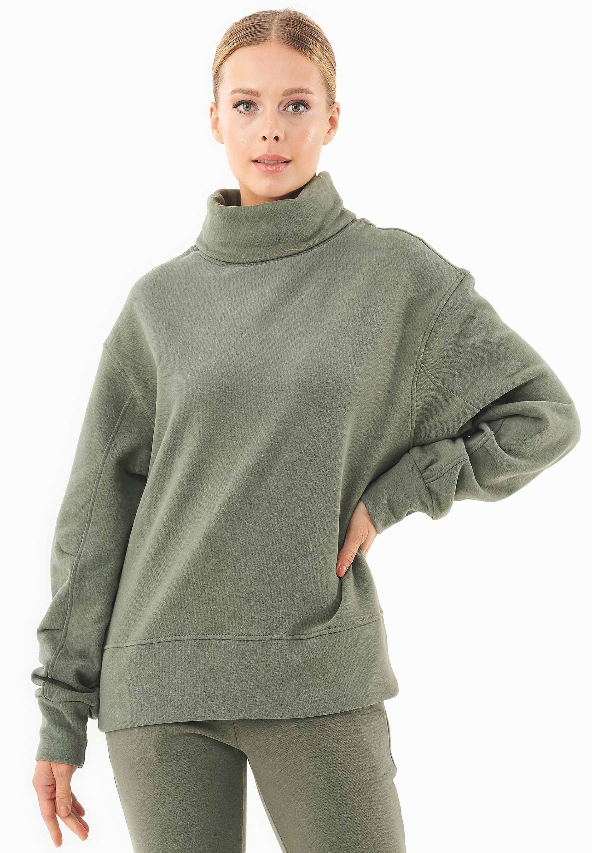 Sweatshirt aus Bio-Baumwolle mit Rollkragen