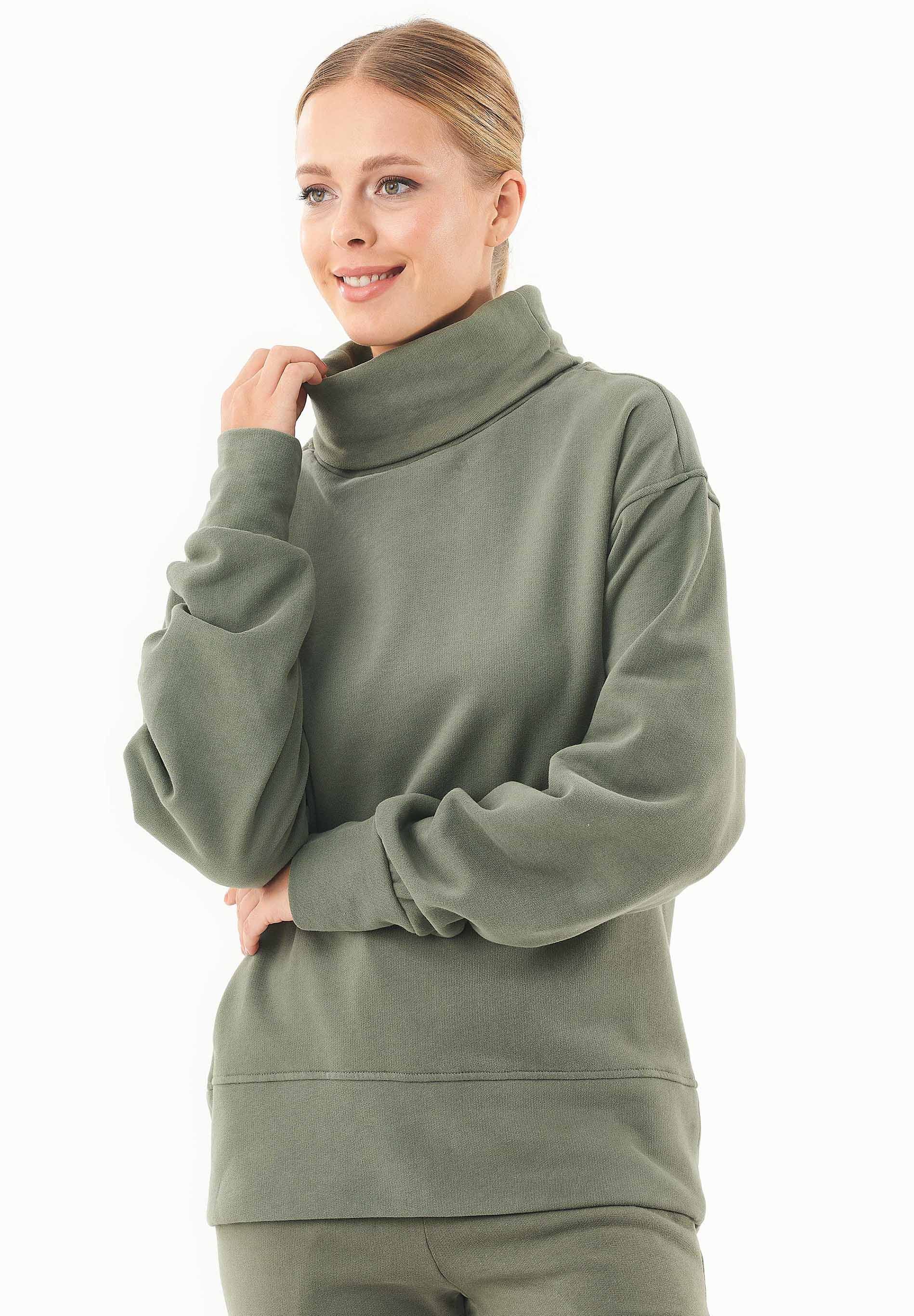 Sweatshirt aus Bio-Baumwolle mit Rollkragen