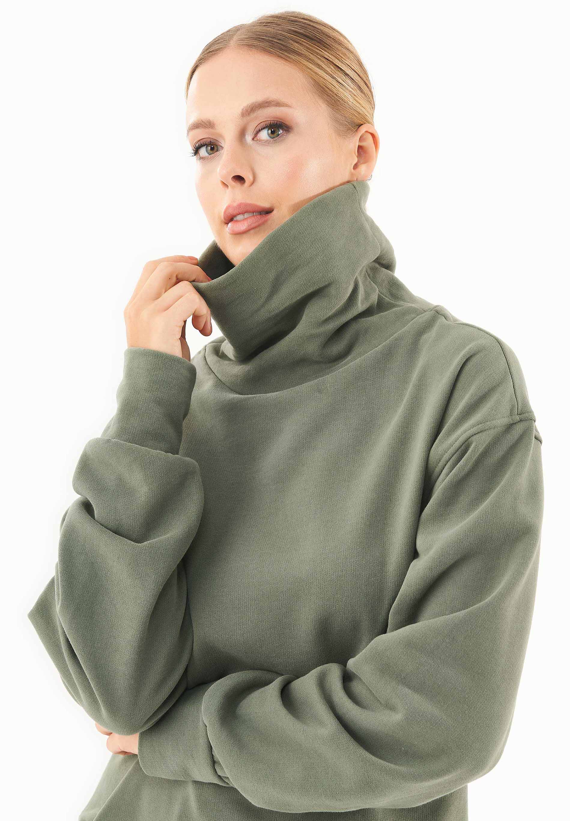 Sweatshirt aus Bio-Baumwolle mit Rollkragen