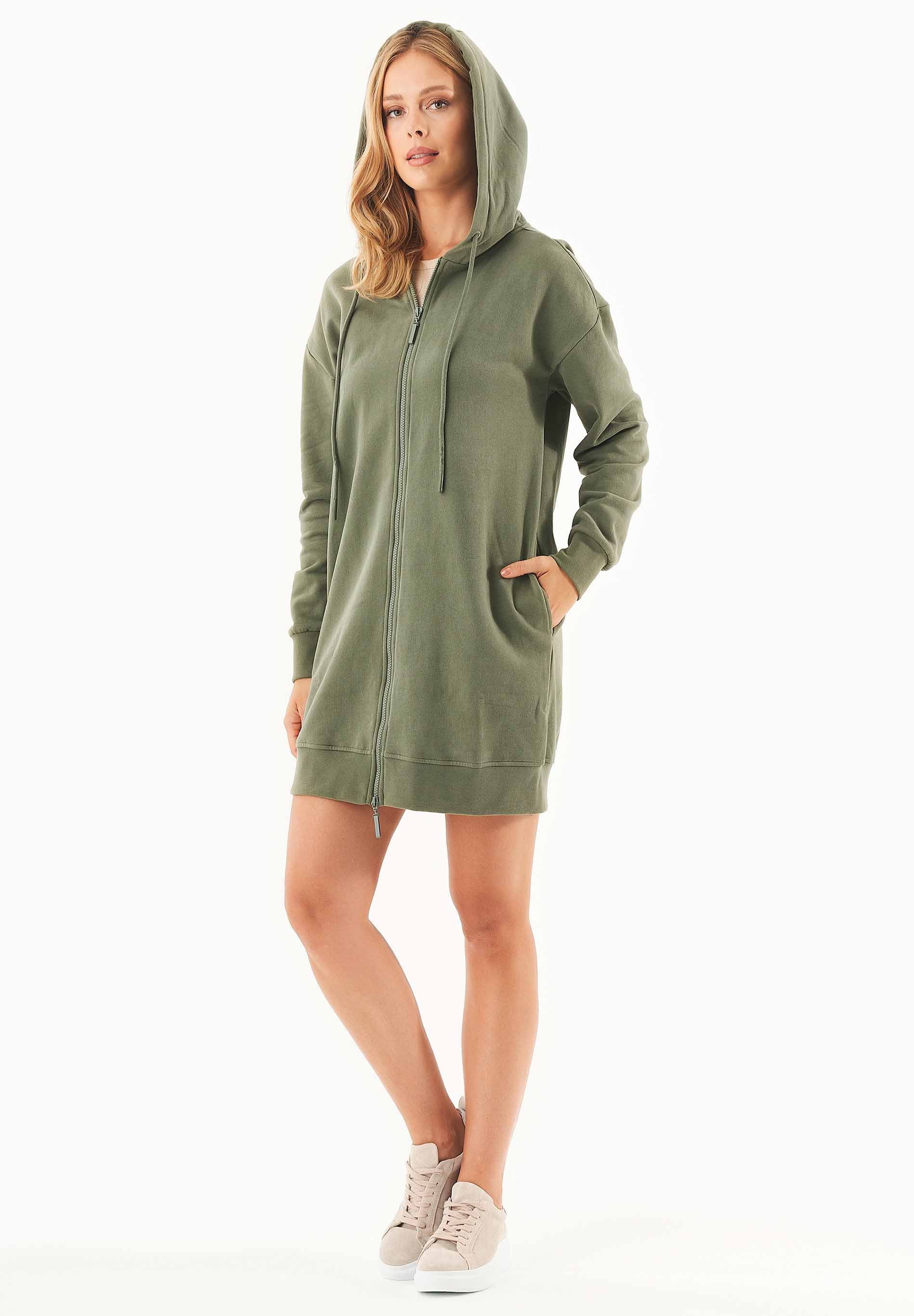 Soft Touch Lange Sweatjacke aus Bio-Baumwolle
