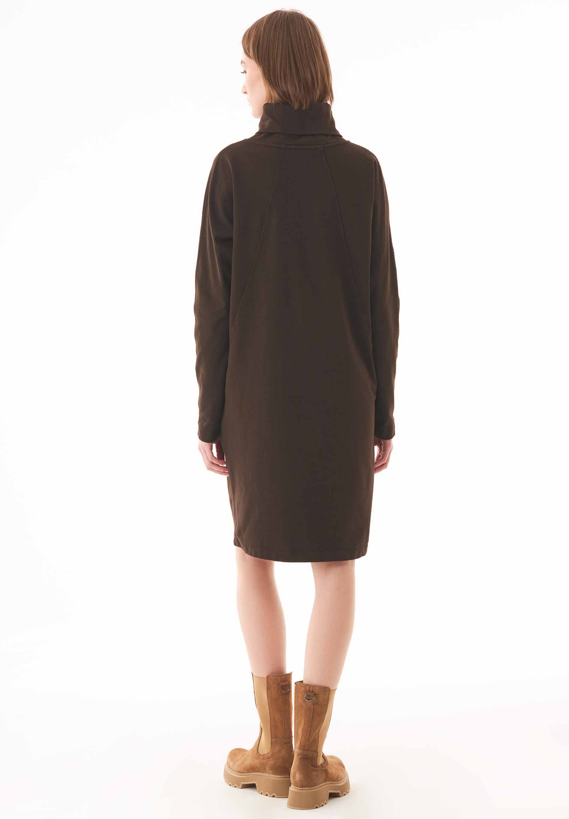 Sweatkleid aus Bio-Baumwolle mit Rollkragen