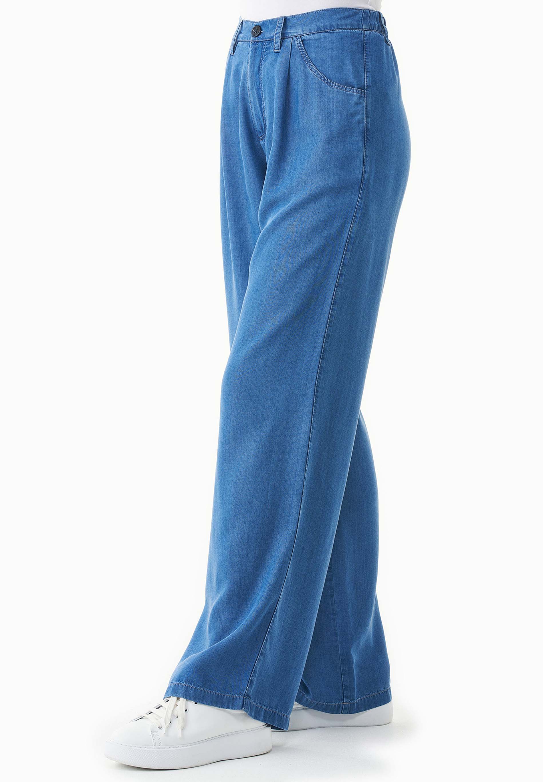 Hose aus TENCEL™ Lyocell in Denim-Optik