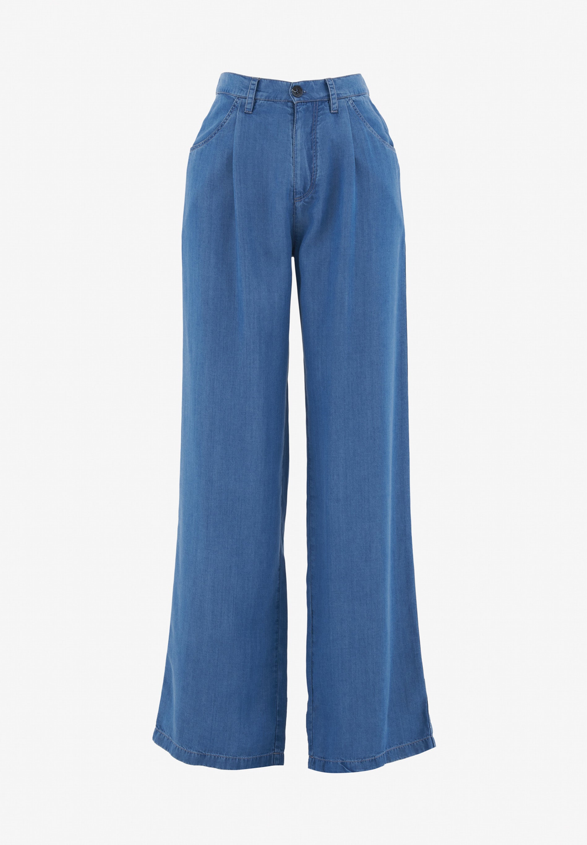 Hose aus TENCEL™ Lyocell in Denim-Optik
