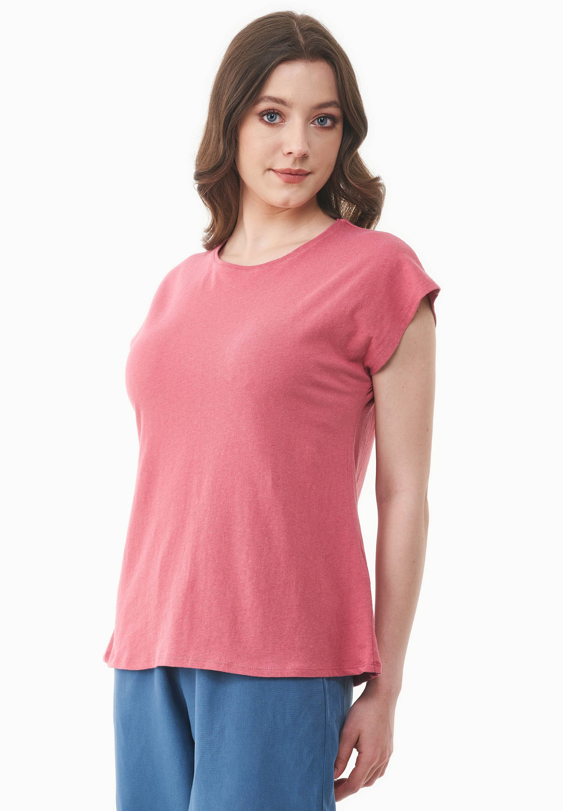 T-shirt aus Bio-Baumwolle und Leinen