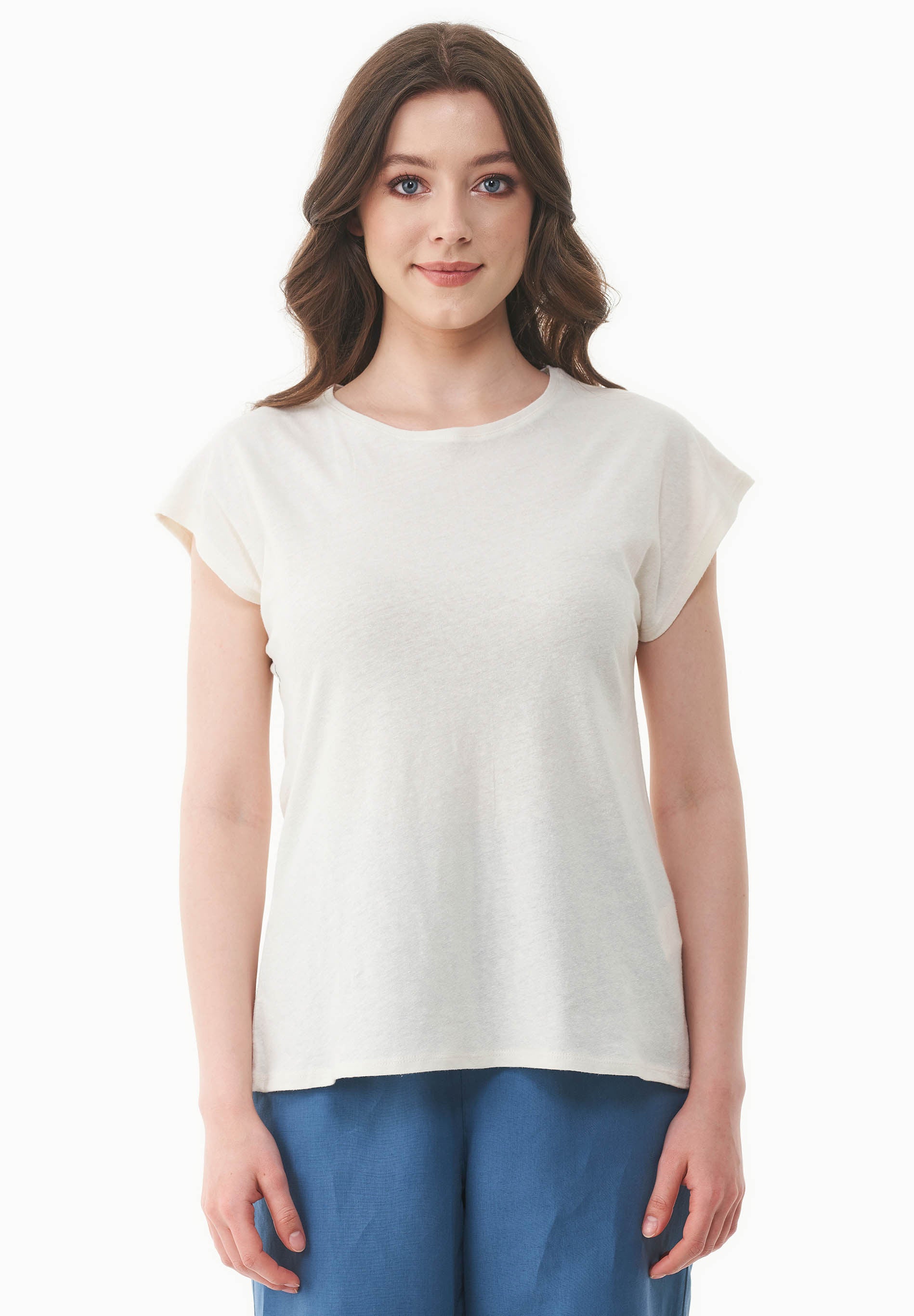 T-shirt aus Bio-Baumwolle und Leinen