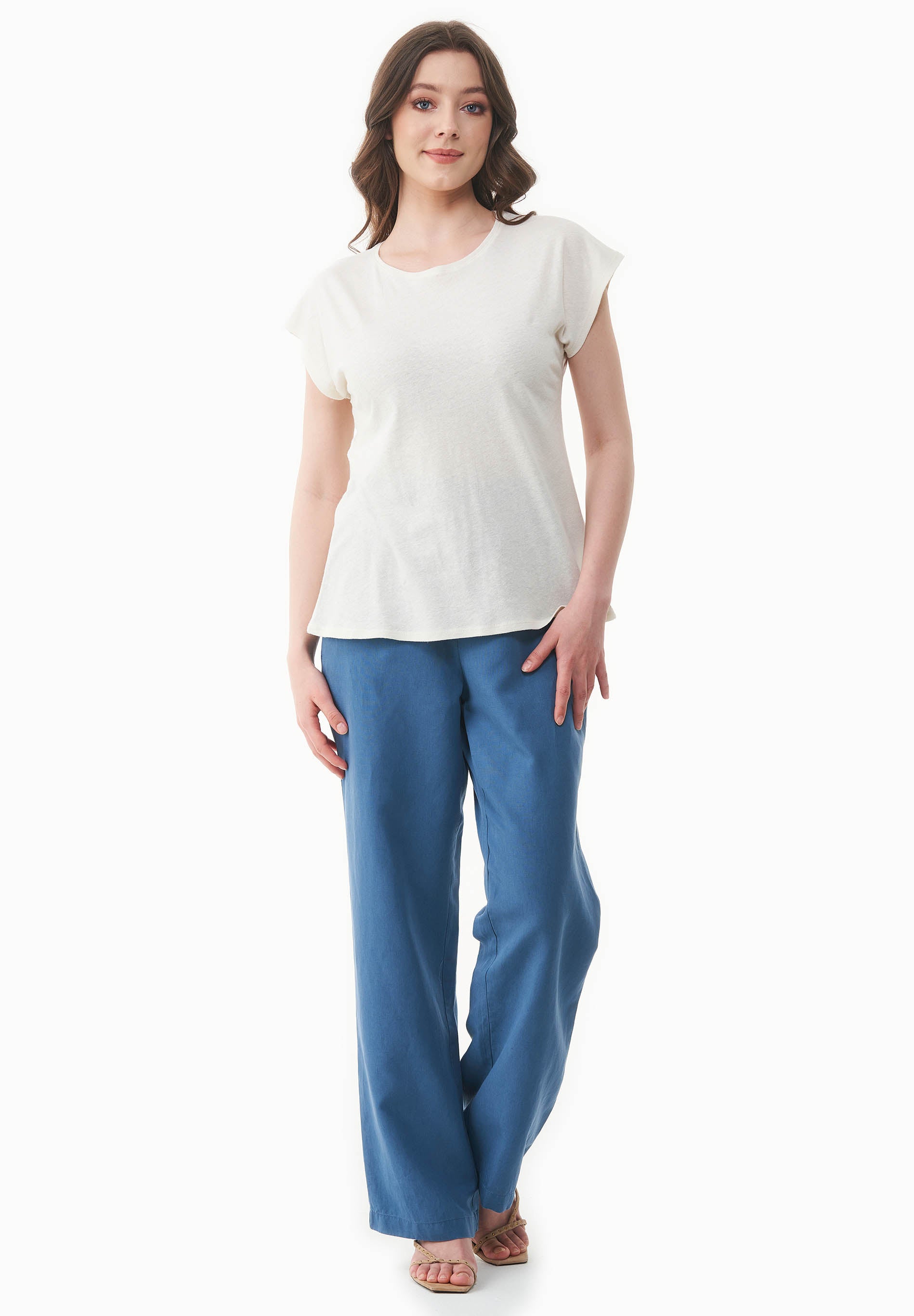 T-shirt aus Bio-Baumwolle und Leinen