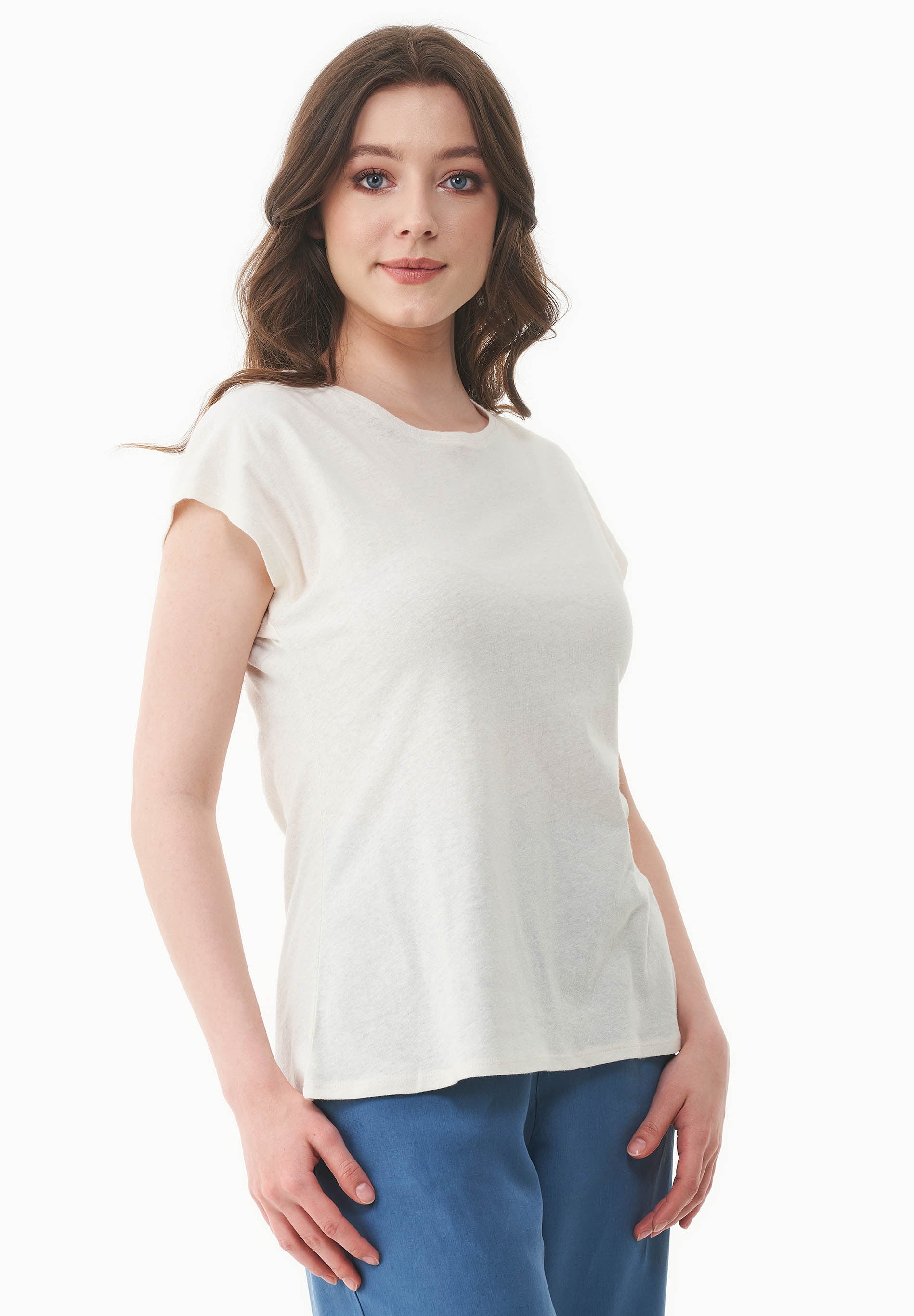 T-shirt aus Bio-Baumwolle und Leinen