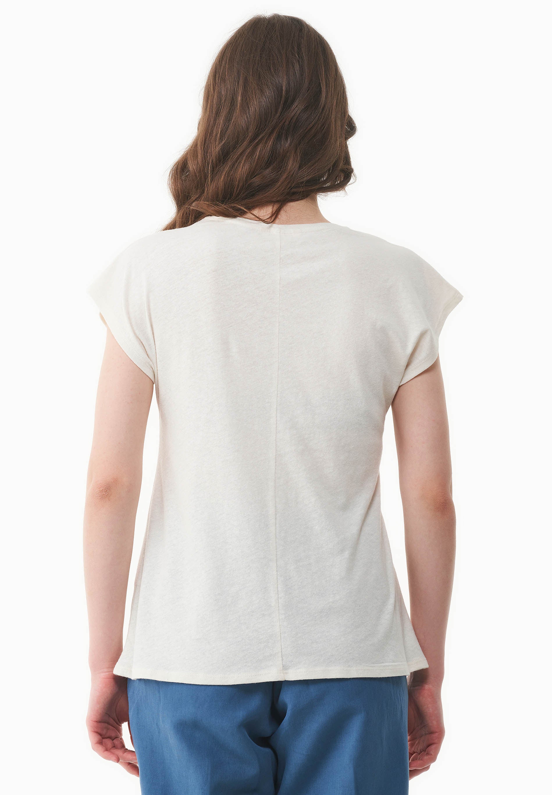T-shirt aus Bio-Baumwolle und Leinen