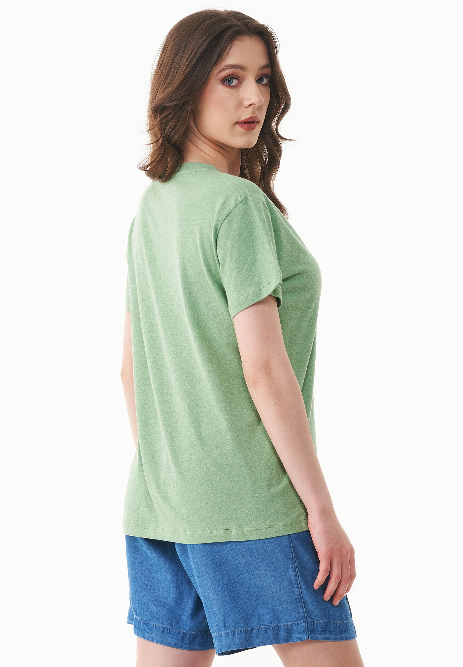 T-Shirt aus Bio-Baumwolle und Leinen
