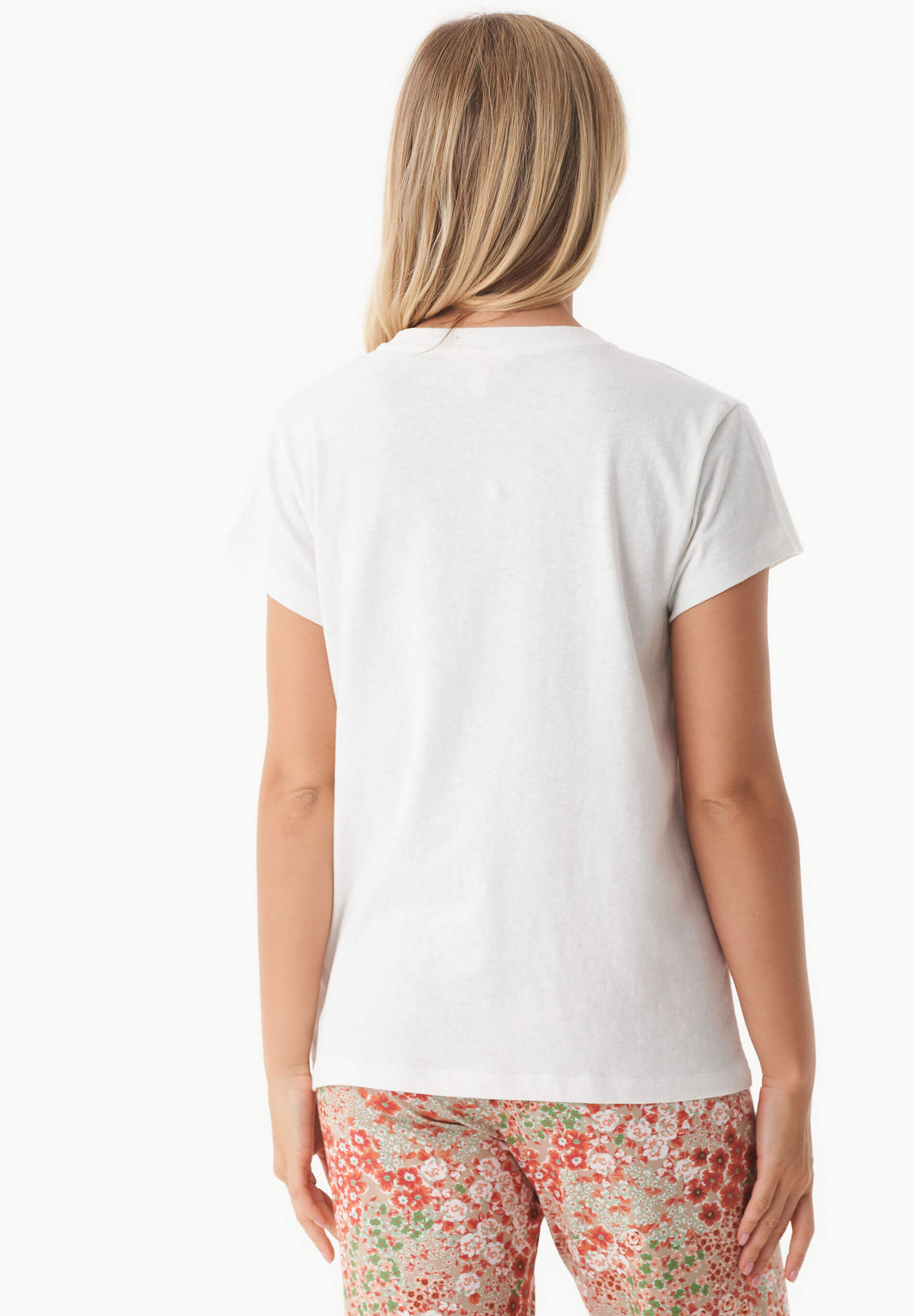 T-Shirt aus Bio-Baumwolle und Leinen