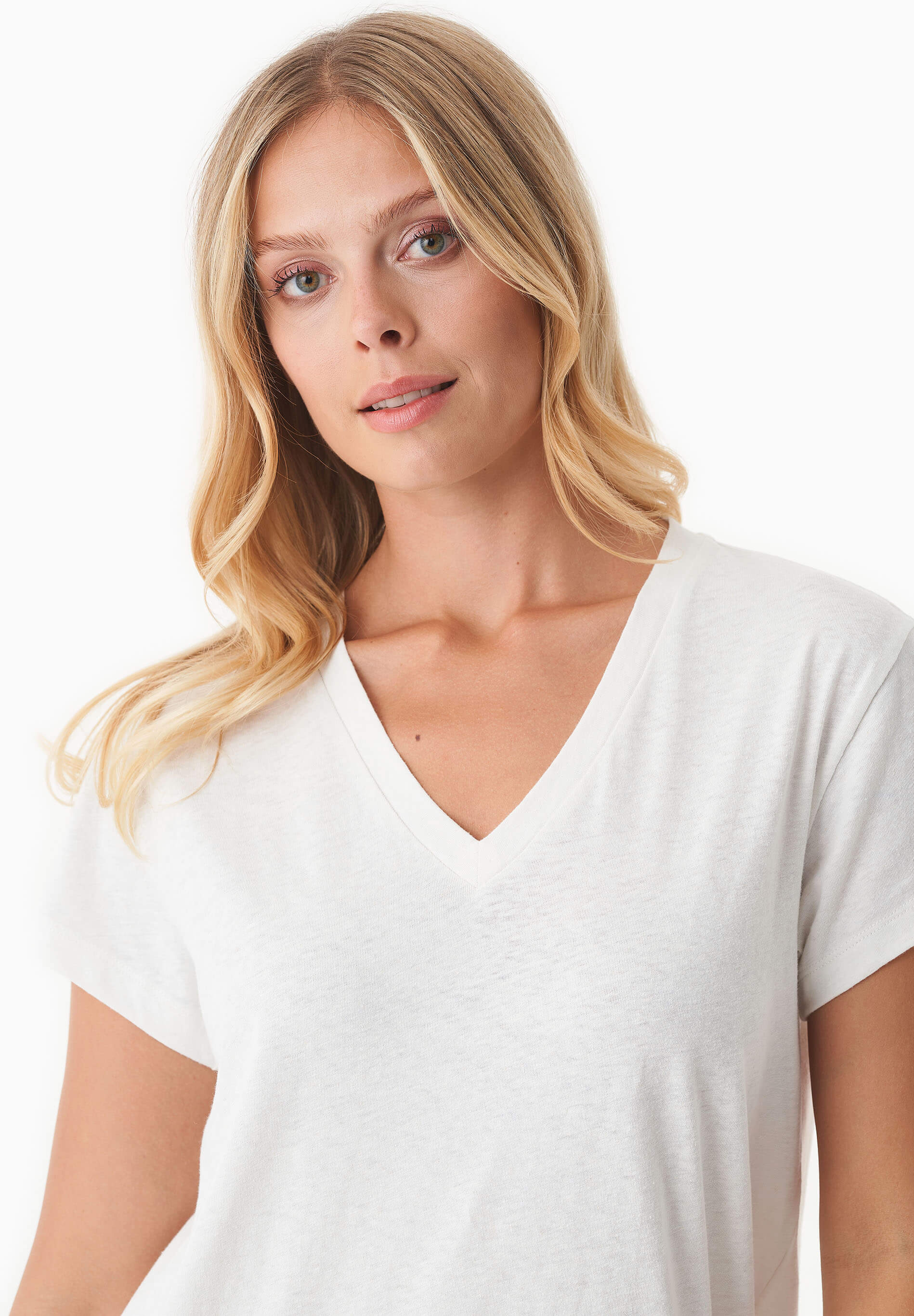 T-Shirt aus Bio-Baumwolle und Leinen