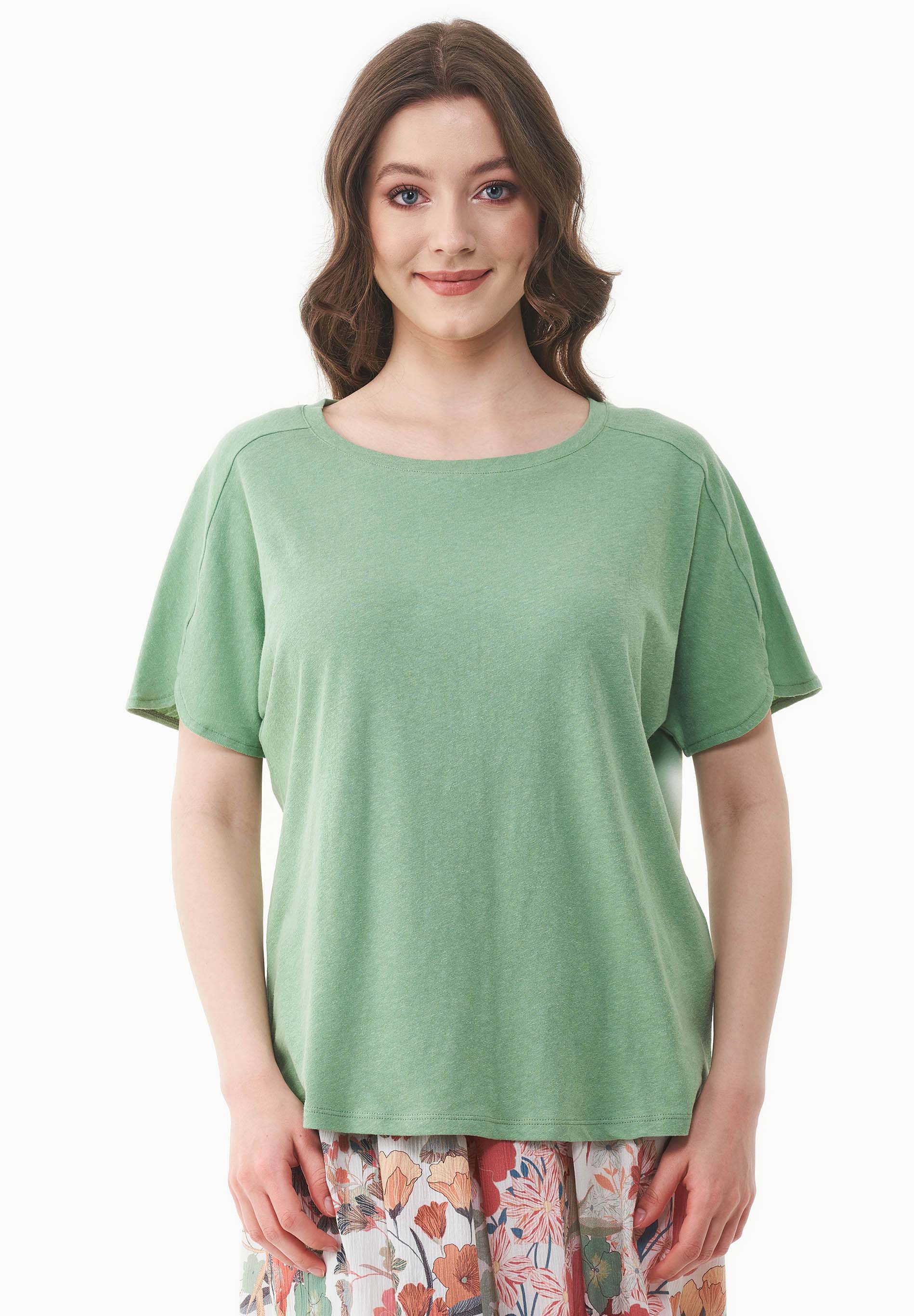 T-Shirt aus Bio-Baumwolle und Leinen