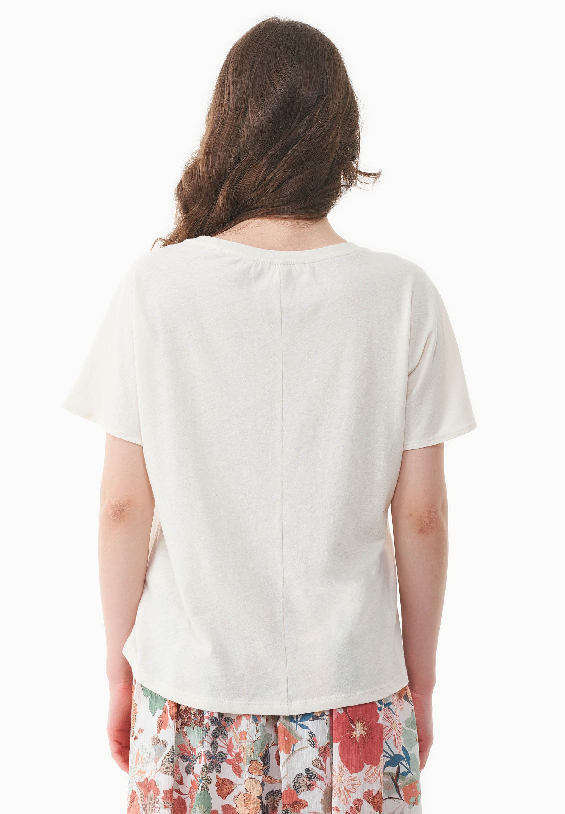 T-Shirt aus Bio-Baumwolle und Leinen